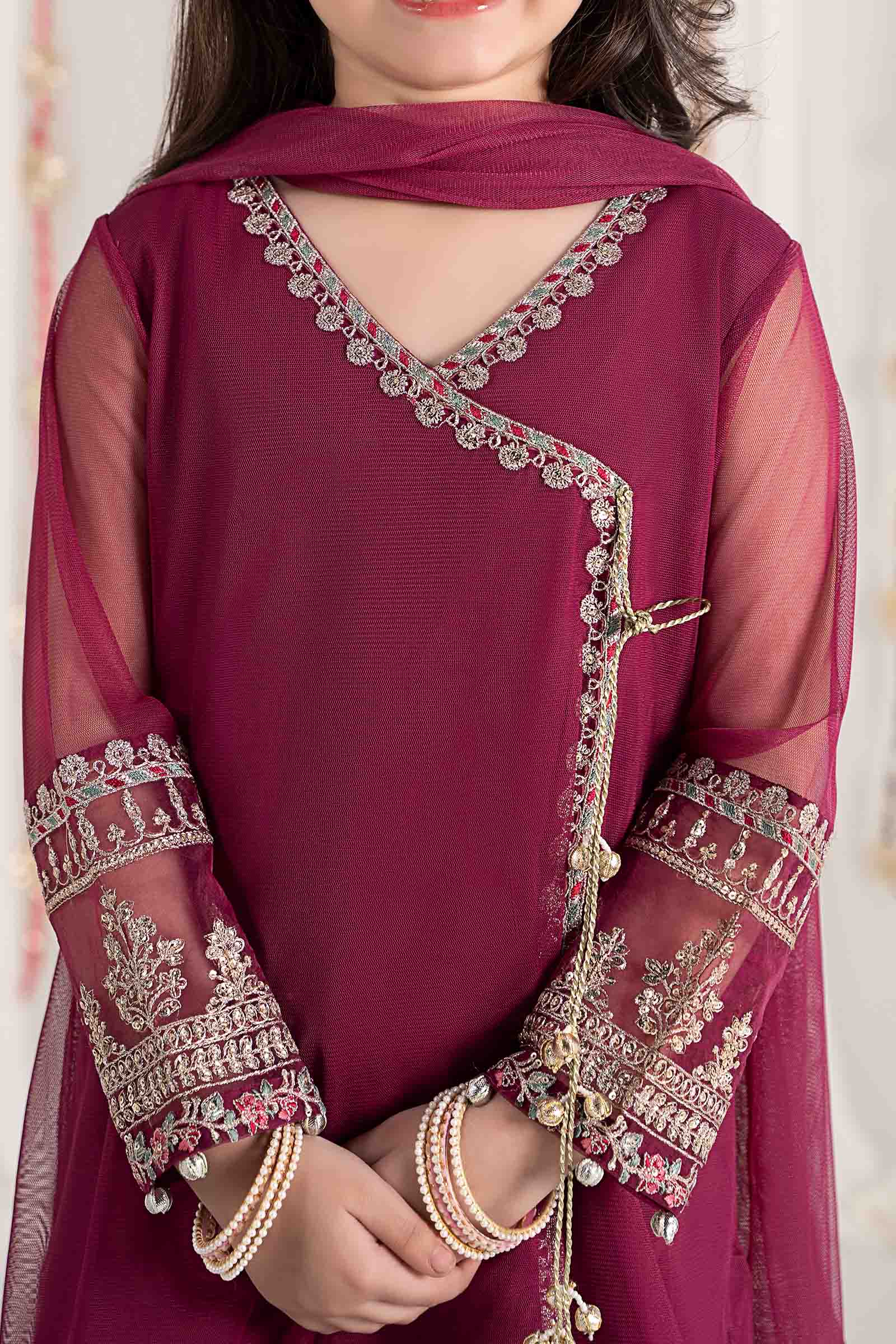 3 Piece Embroidered Polyester Net Suit - Image 4