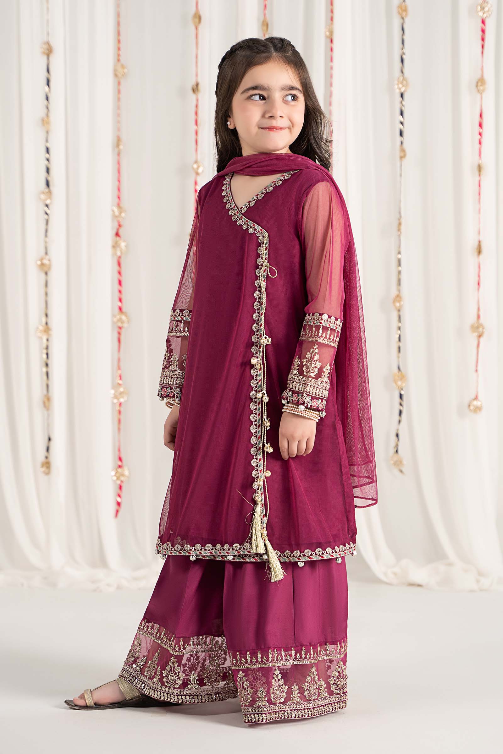 3 Piece Embroidered Polyester Net Suit - Image 6
