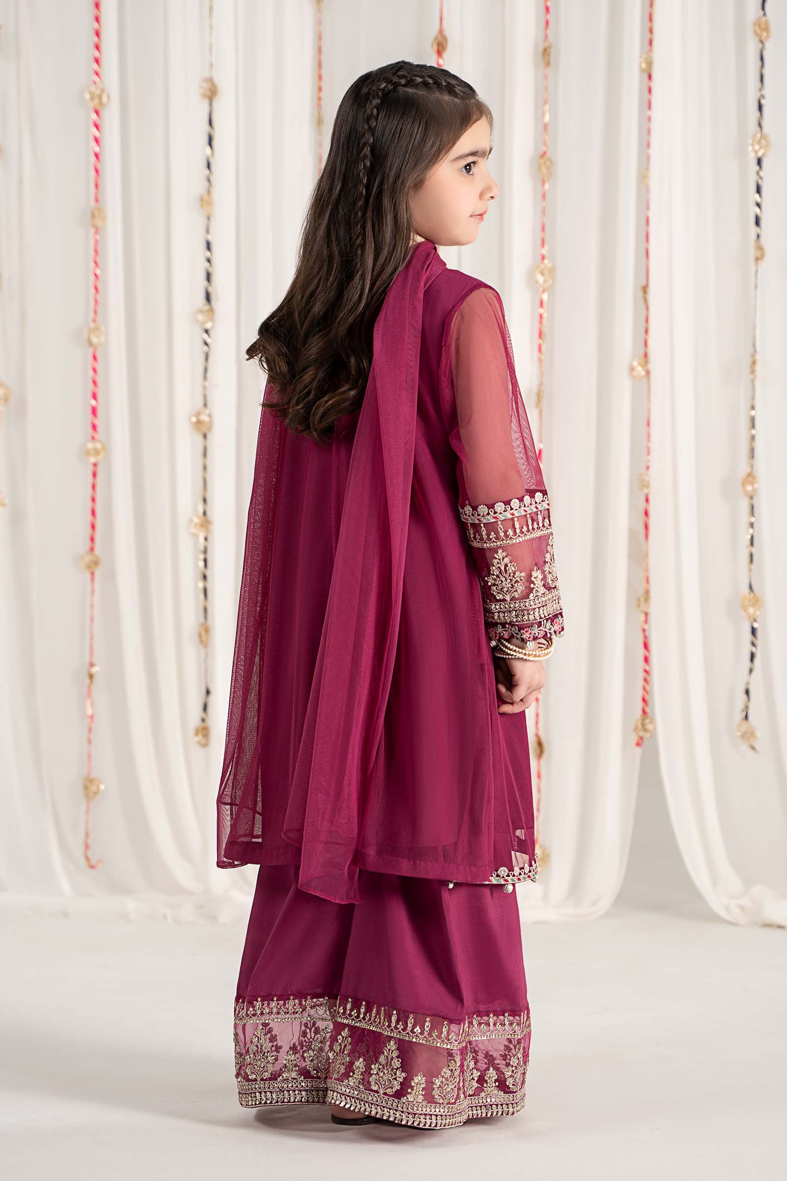 3 Piece Embroidered Polyester Net Suit - Image 7