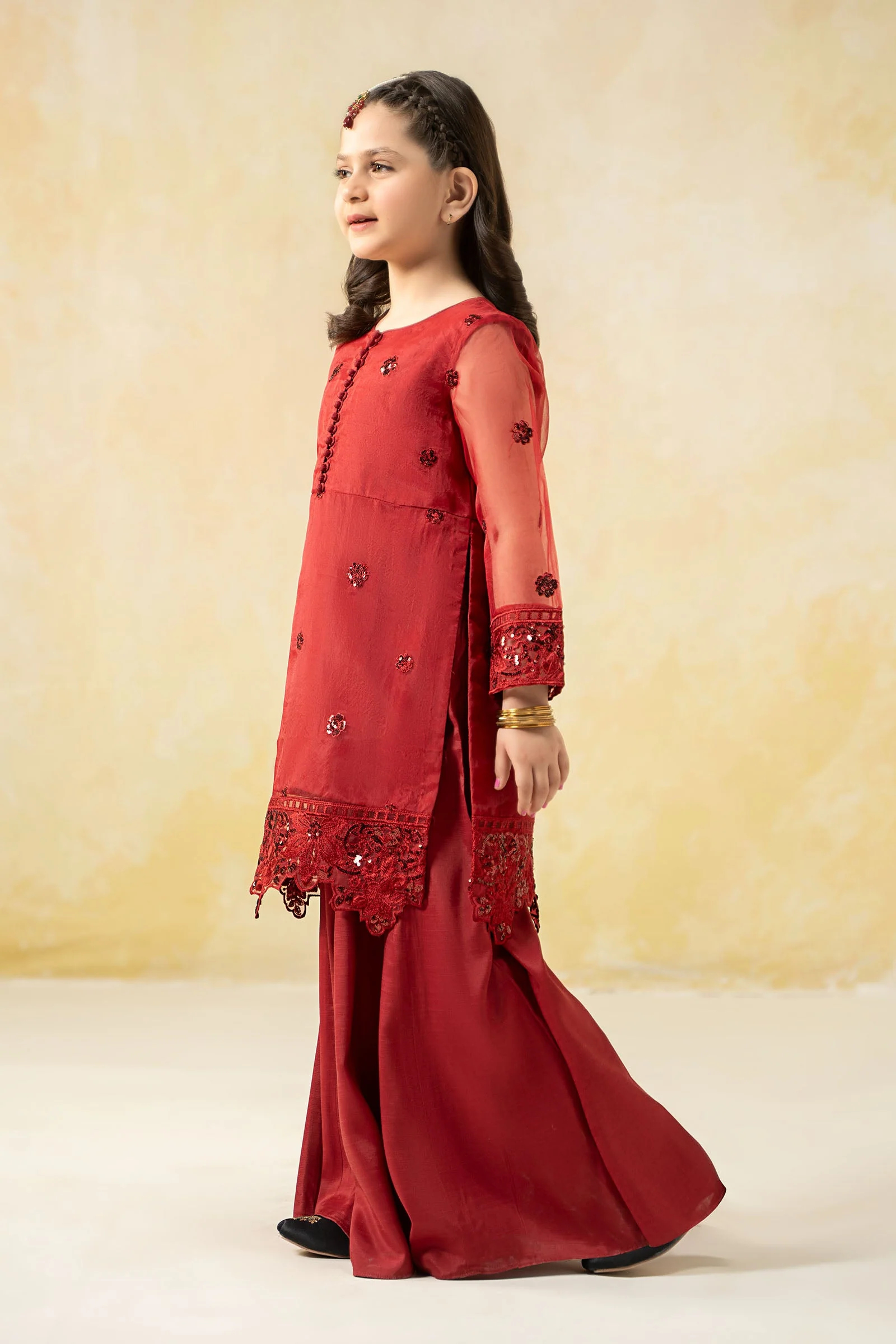 3 Piece Embroidered Organza Suit - Image 3