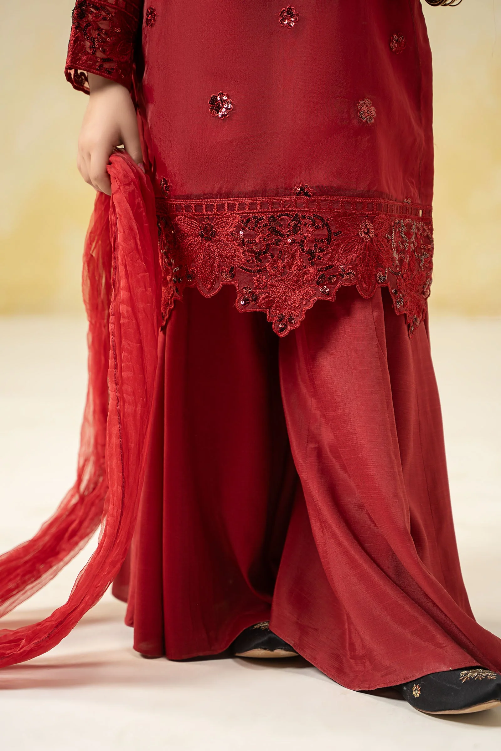 3 Piece Embroidered Organza Suit - Image 5