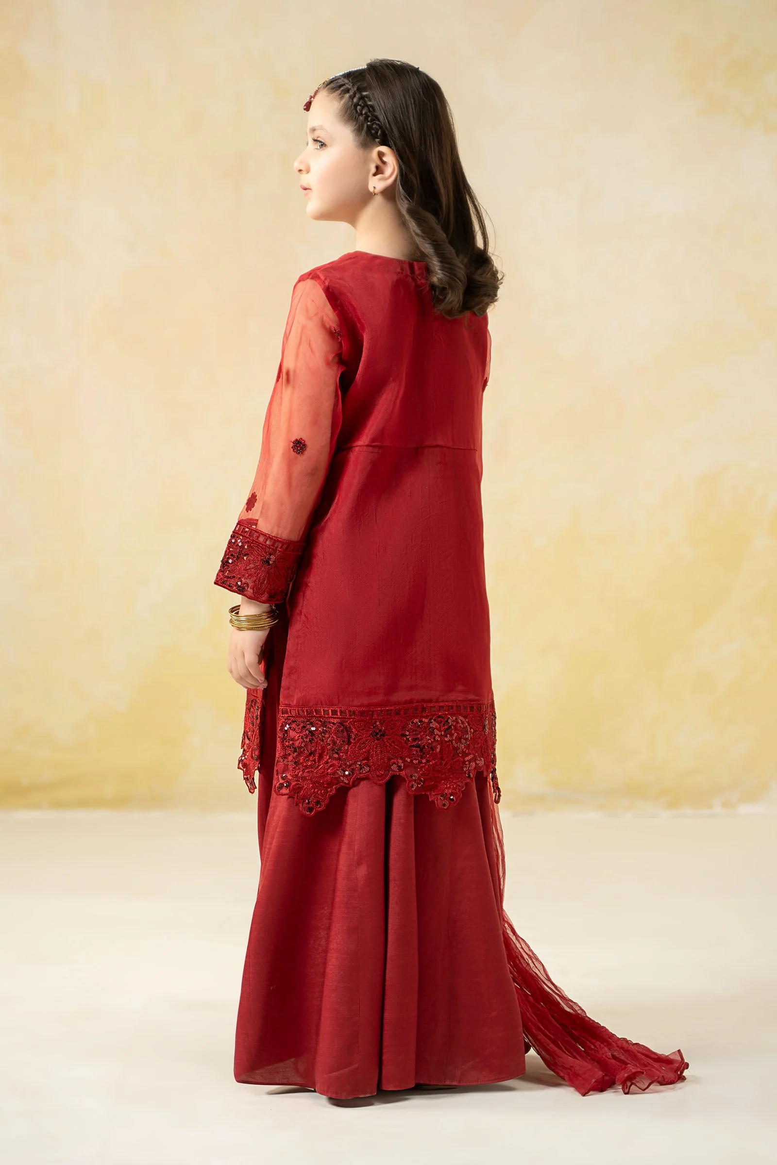 3 Piece Embroidered Organza Suit - Image 6