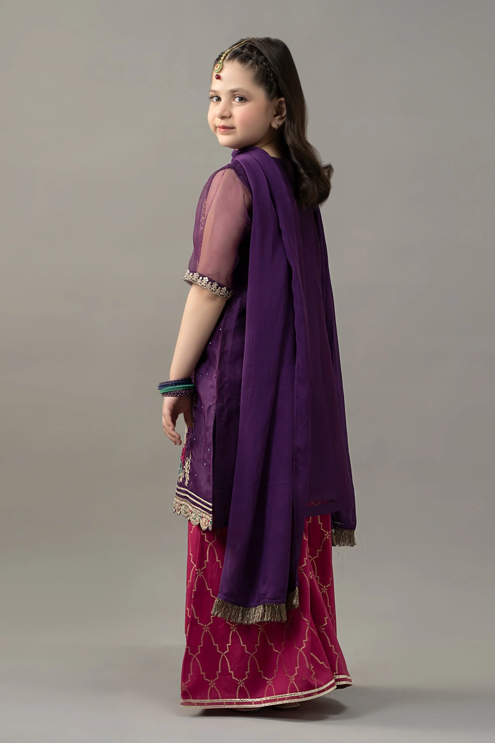 3 Piece Embroidered Raw Silk Suit - Image 7
