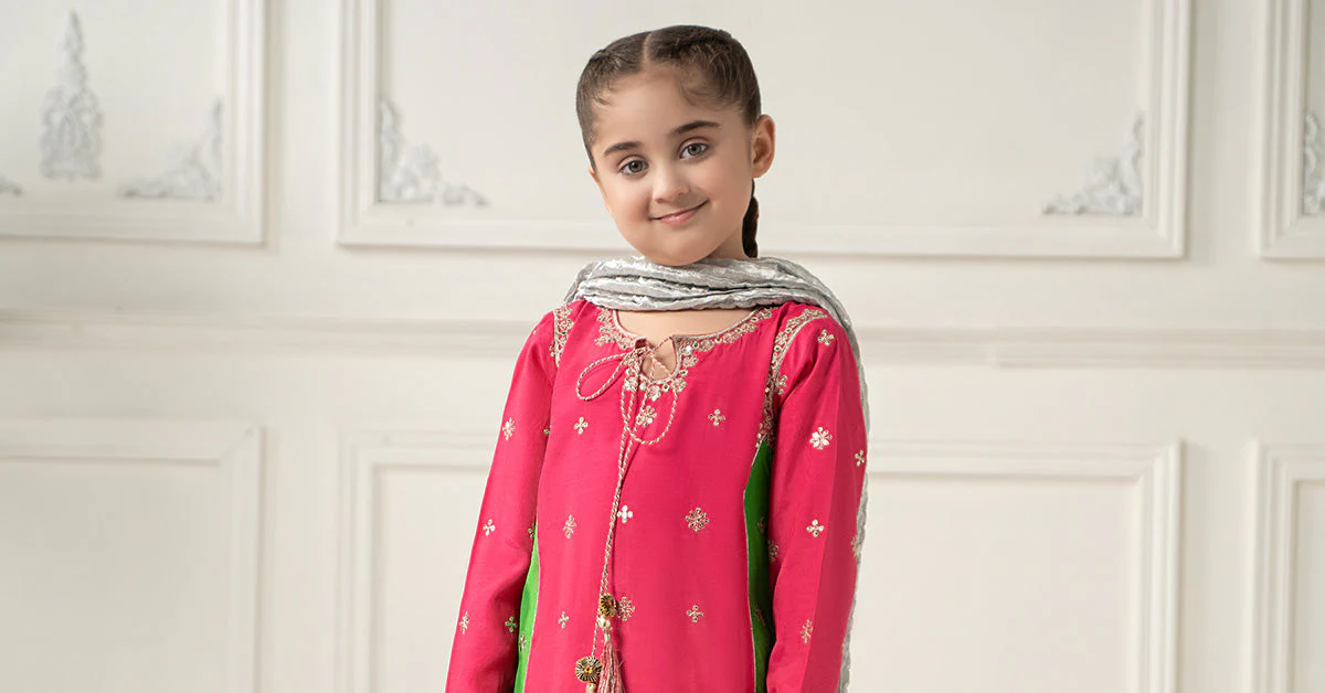 3 Piece Embroidered Polyester Net Suit - Image 5