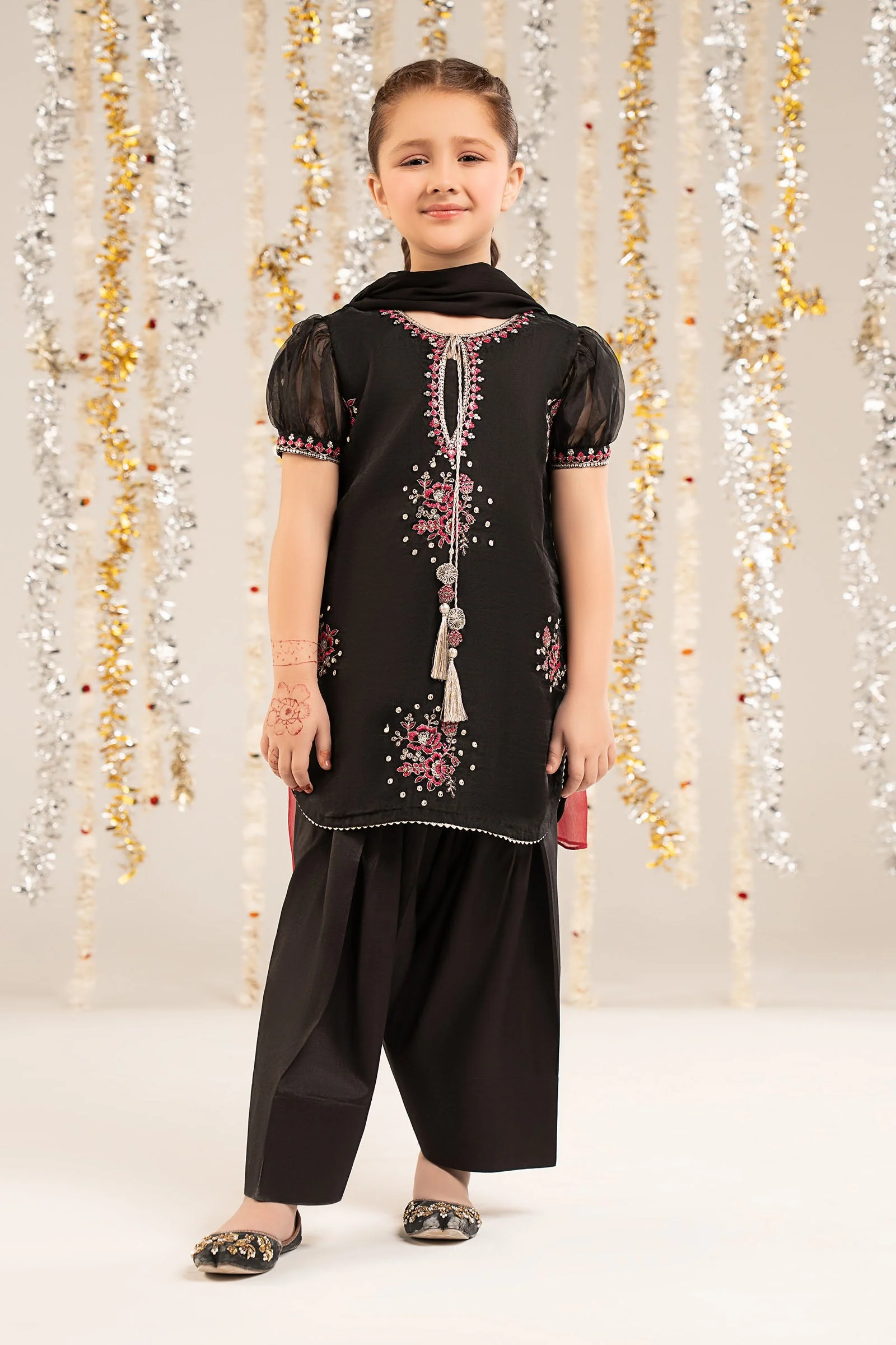 3 Piece Embroidered Organza Suit - Image 2