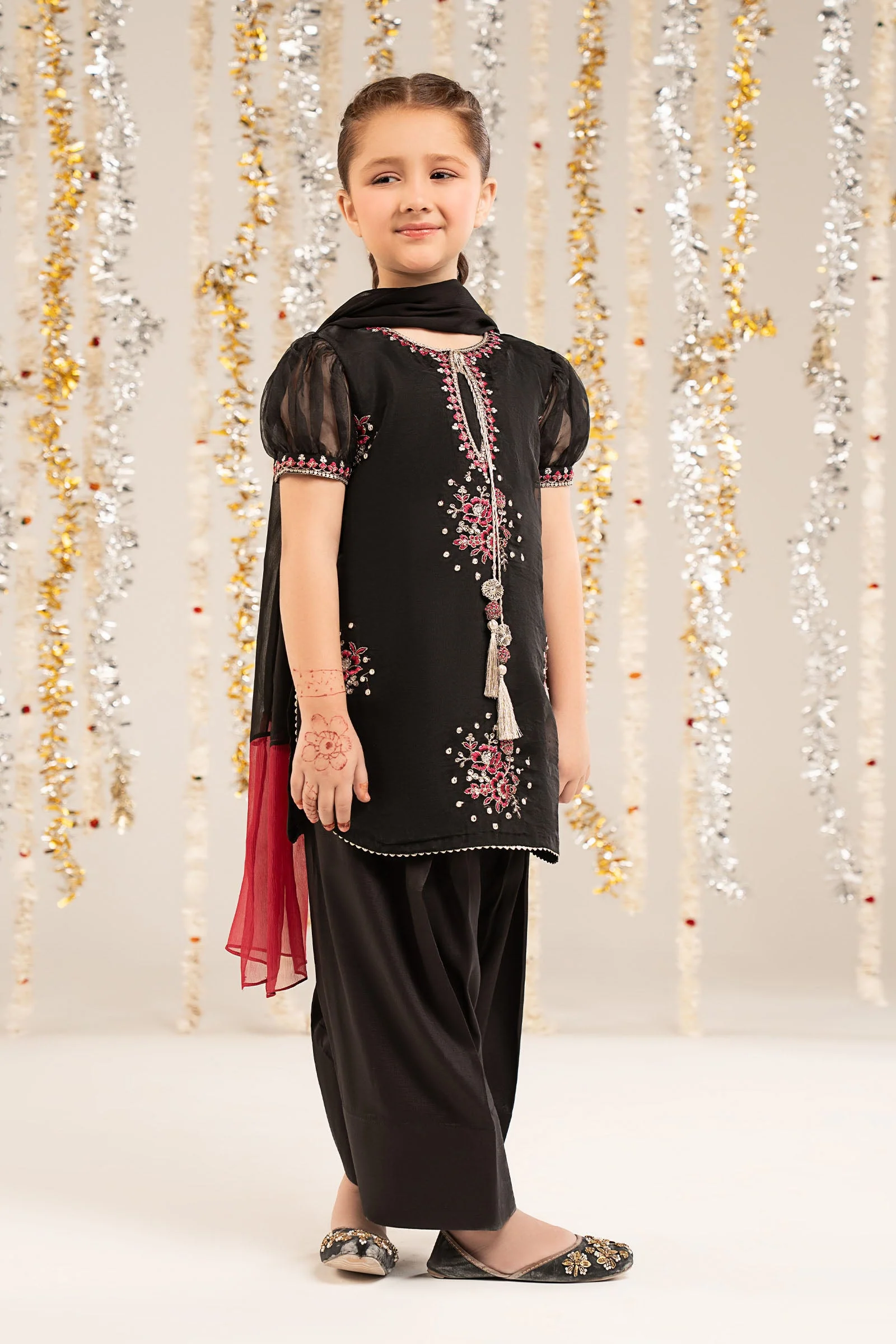 3 Piece Embroidered Organza Suit - Image 7