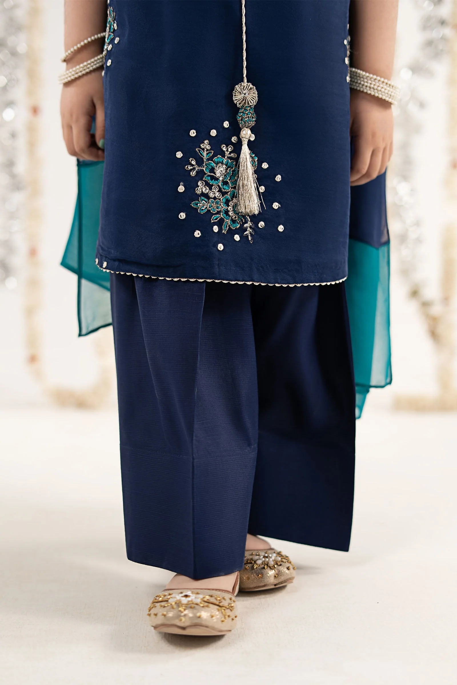 3 Piece Embroidered Organza Suit - Image 6