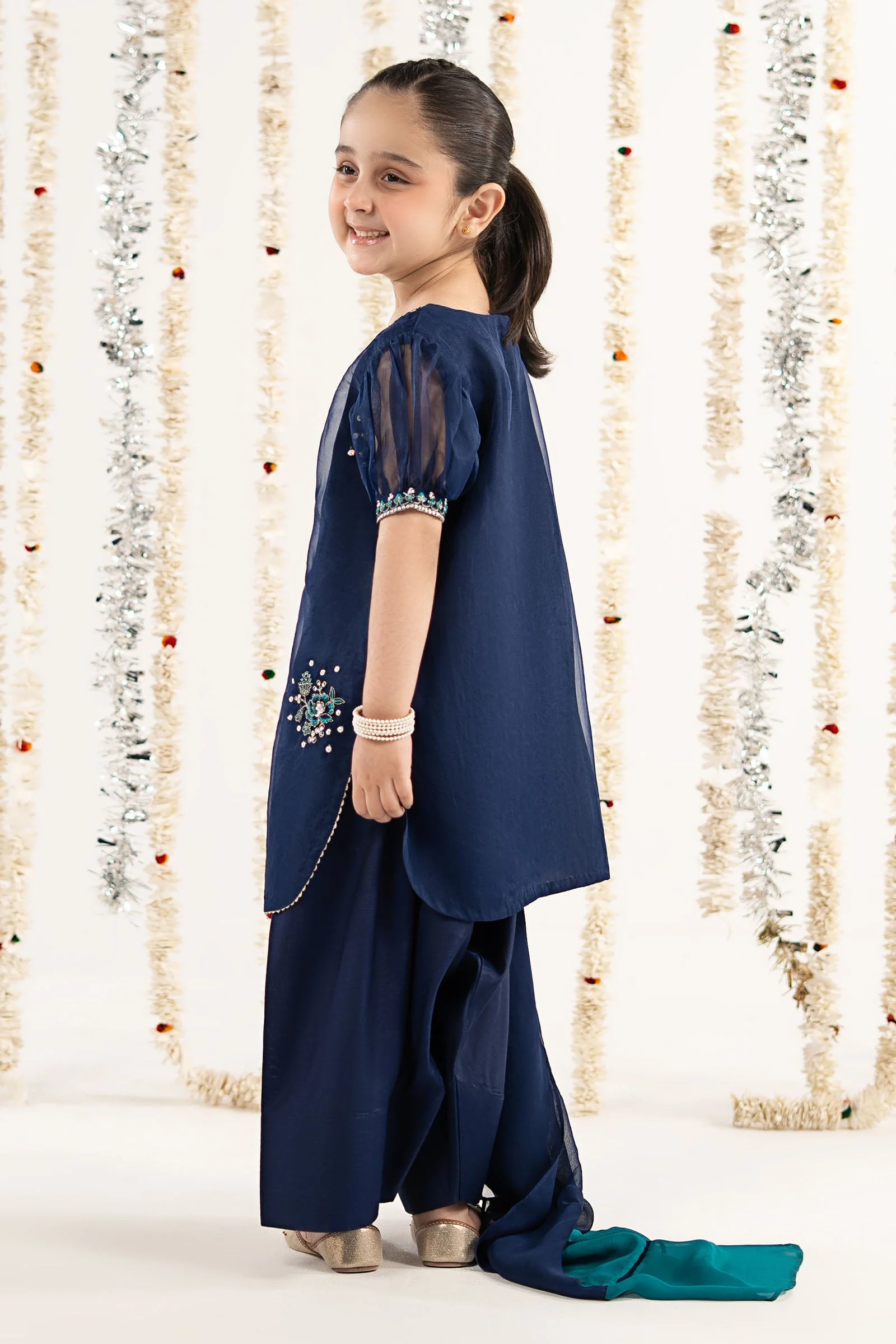 3 Piece Embroidered Organza Suit - Image 8