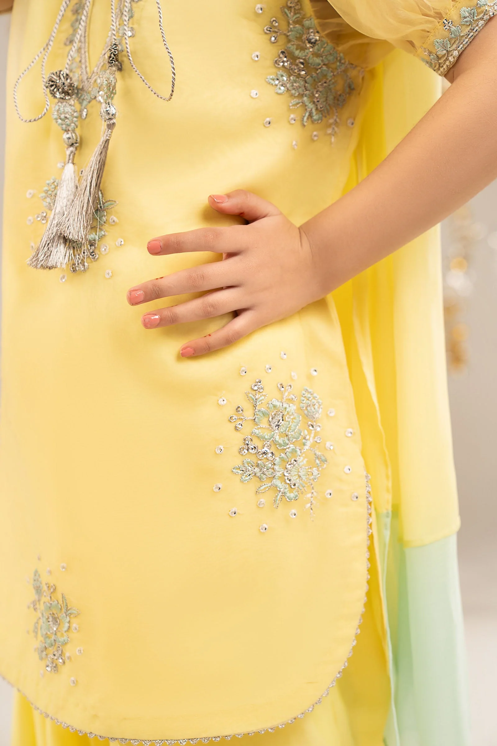 3 Piece Embroidered Organza Suit - Image 4