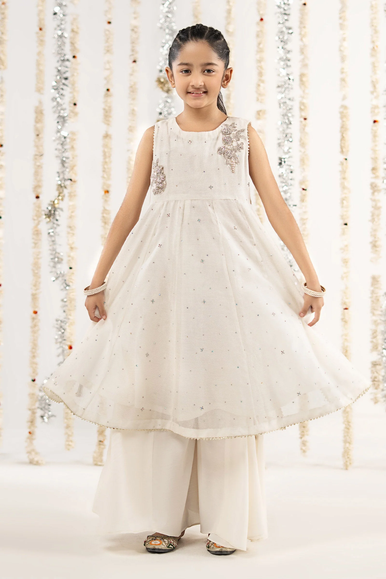 2 Piece Embroidered Cotton Net Suit - Image 2
