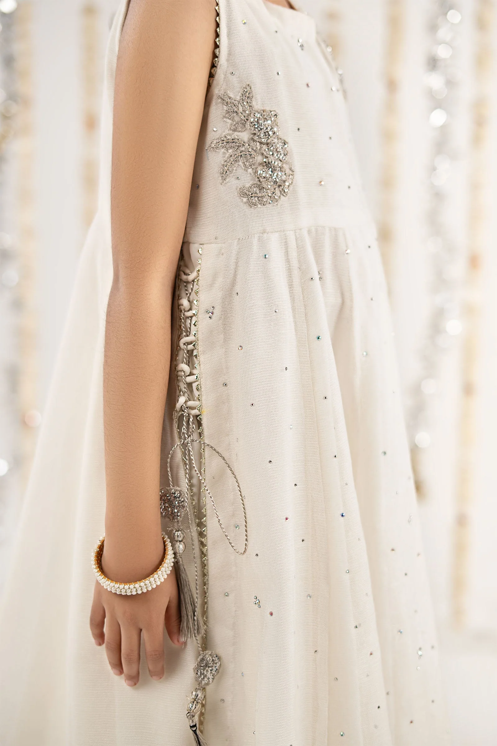 2 Piece Embroidered Cotton Net Suit - Image 5