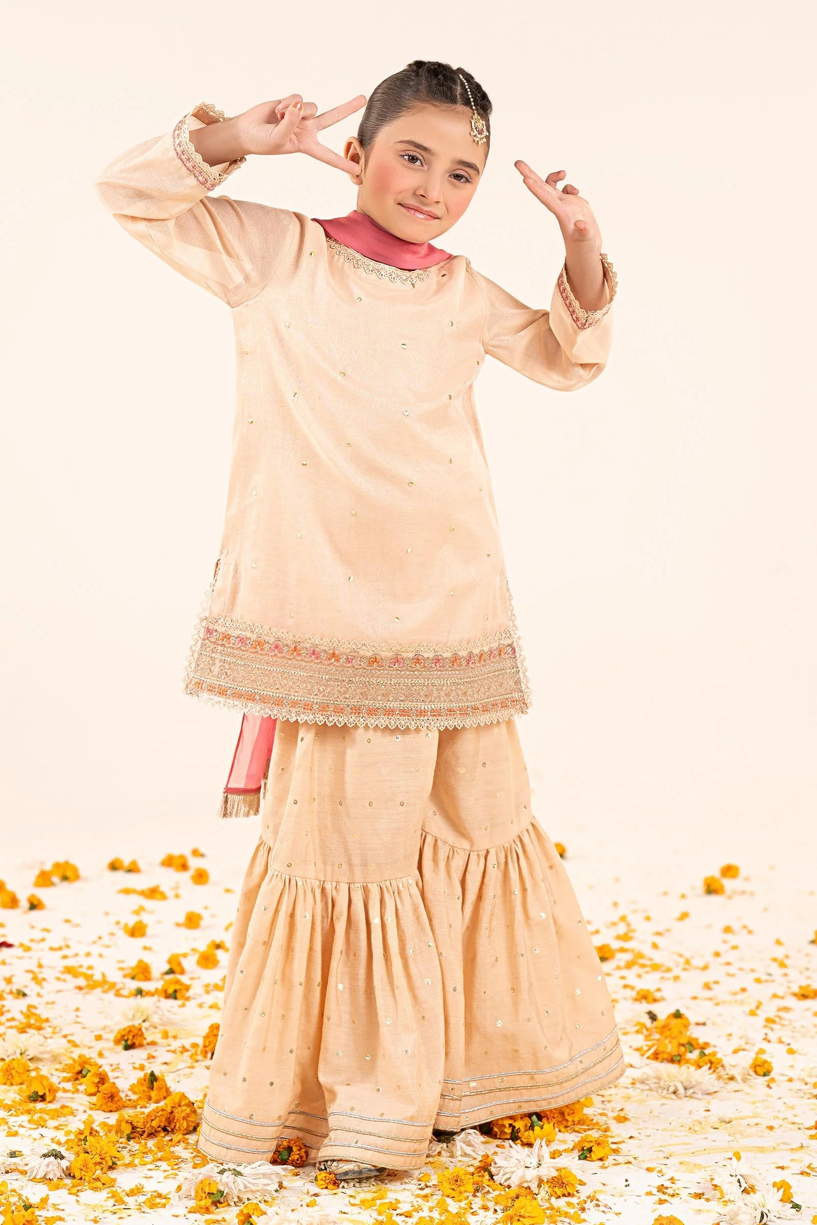 3 Piece Embroidered Masoori Yarn Dyed Suit