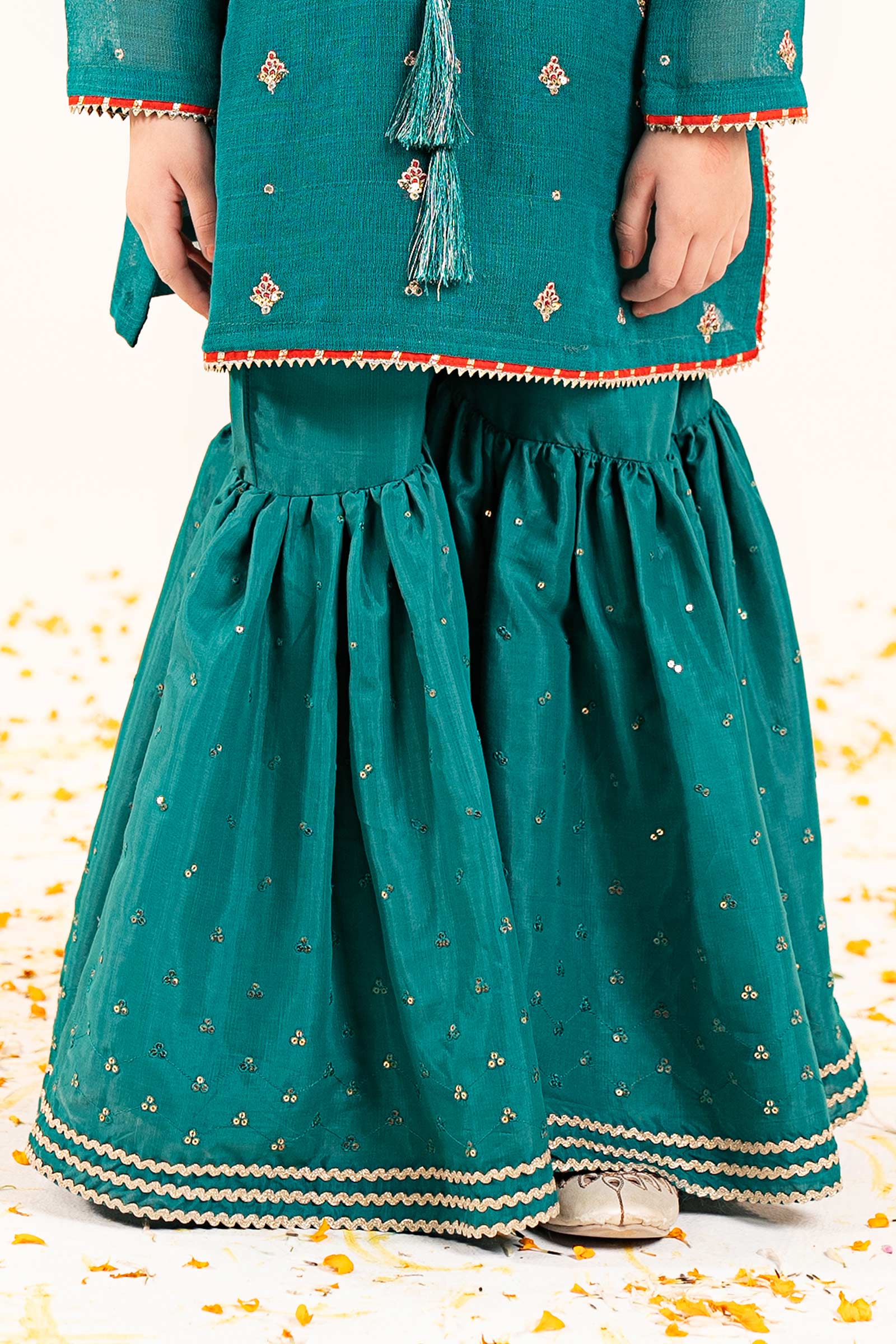 2 Piece Embroidered Cotton Net Suit - Image 5