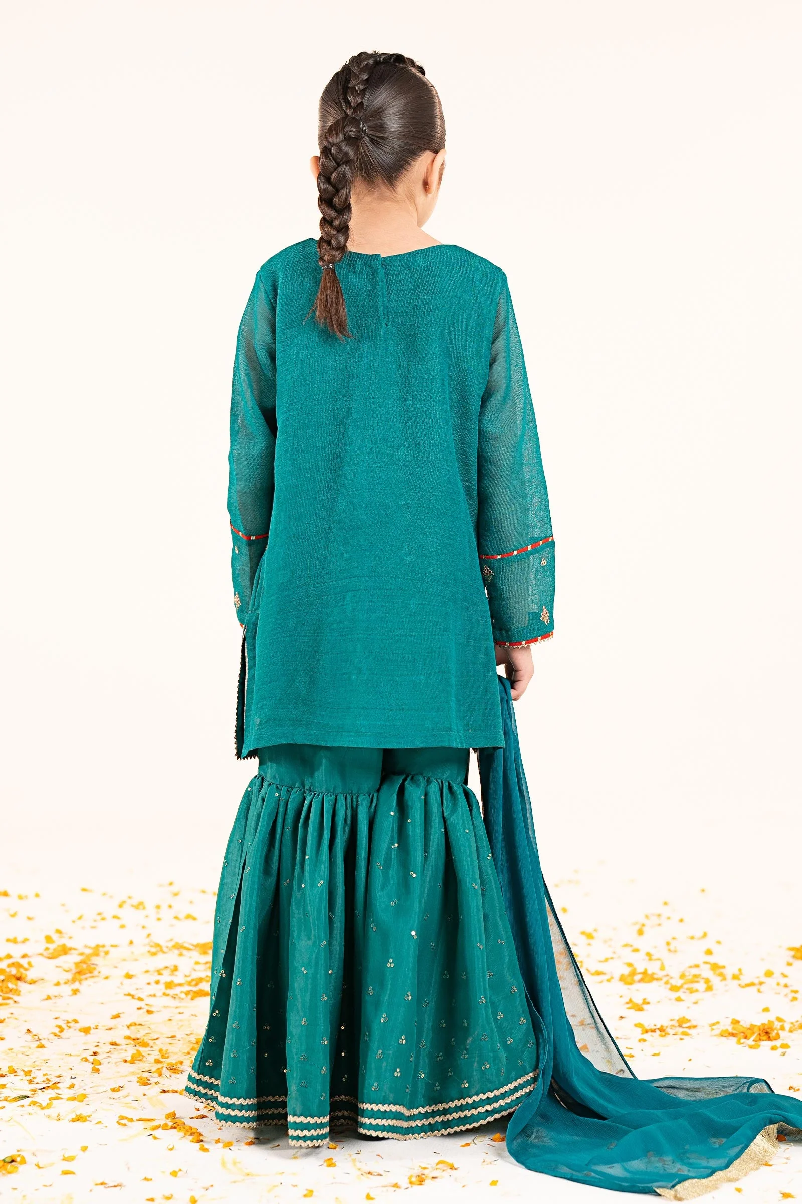 2 Piece Embroidered Cotton Net Suit - Image 7