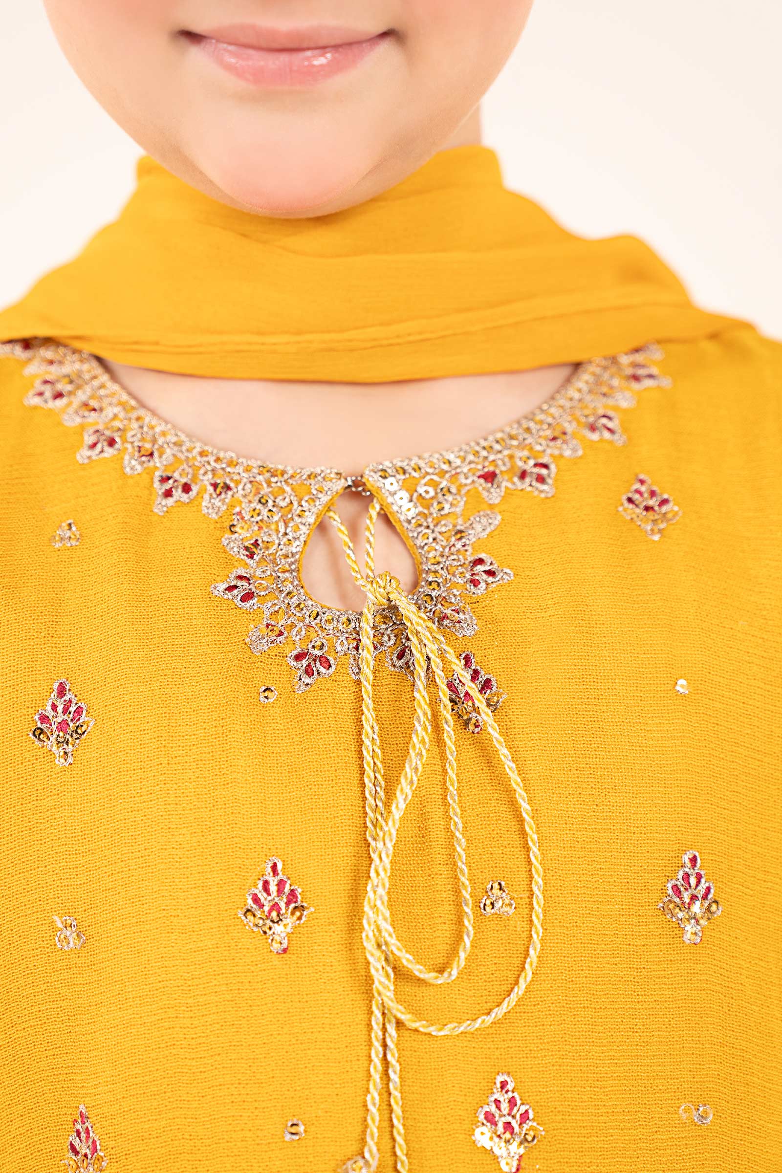 3 Piece Embroidered Cotton Net Suit - Image 3