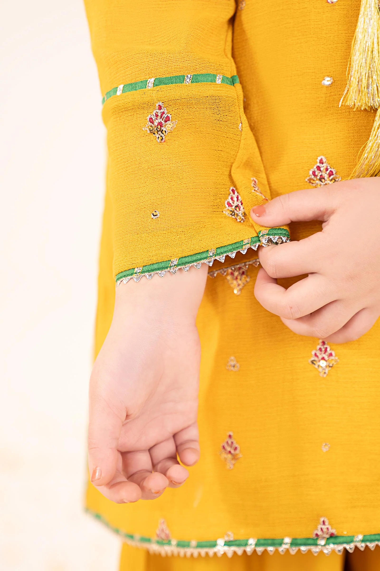 3 Piece Embroidered Cotton Net Suit - Image 4