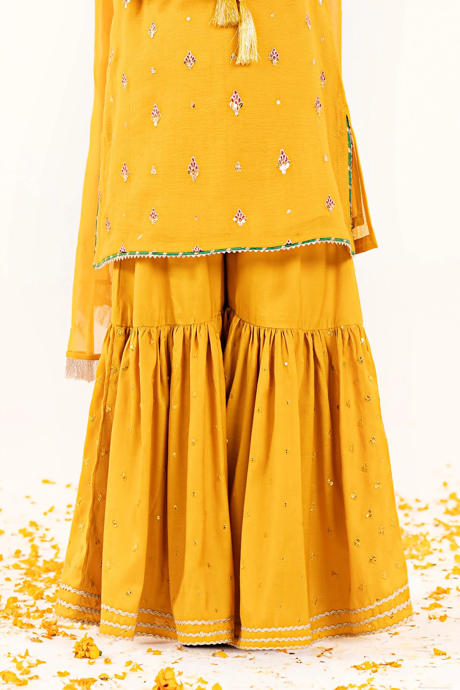 3 Piece Embroidered Cotton Net Suit - Image 5