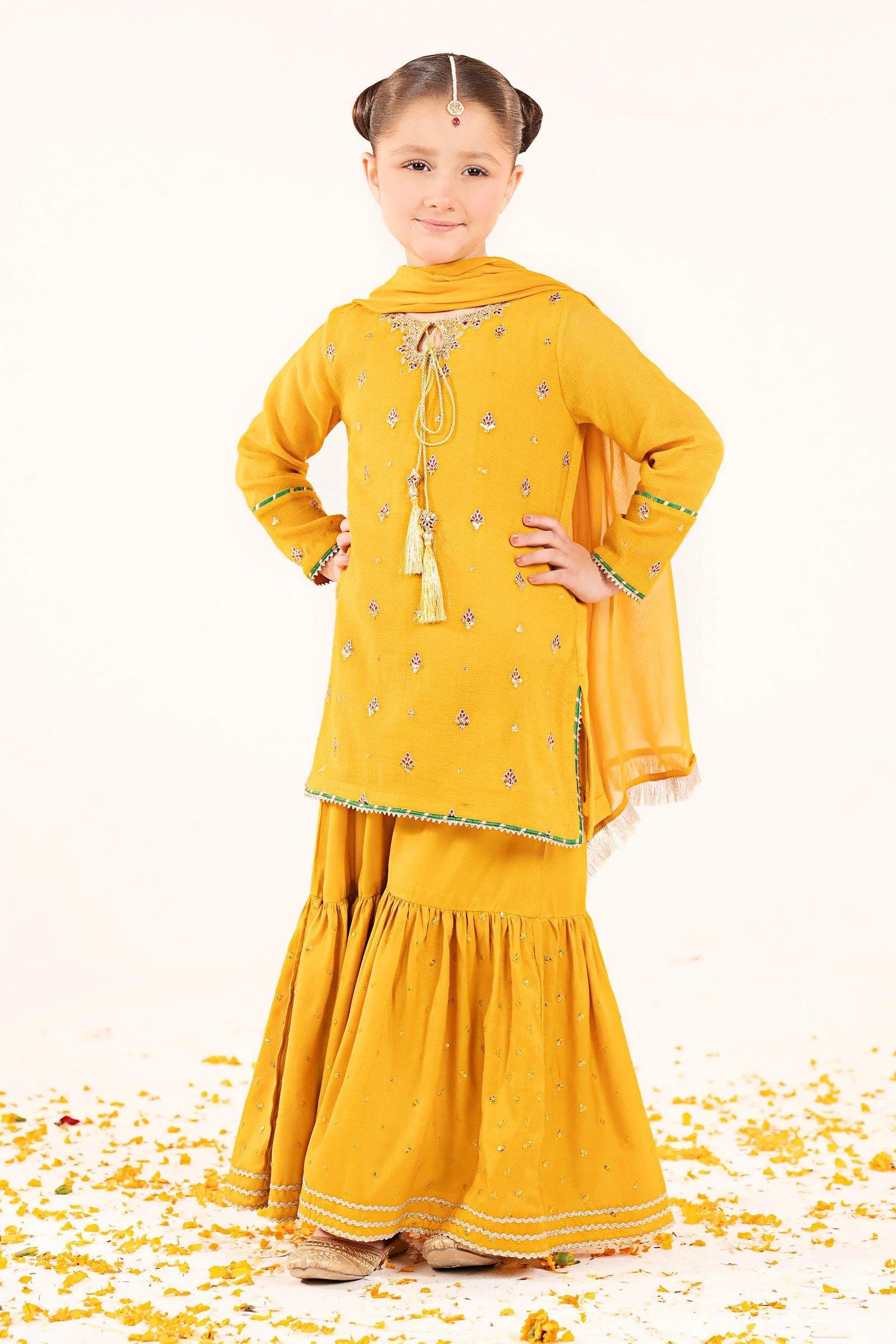 3 Piece Embroidered Cotton Net Suit - Image 6
