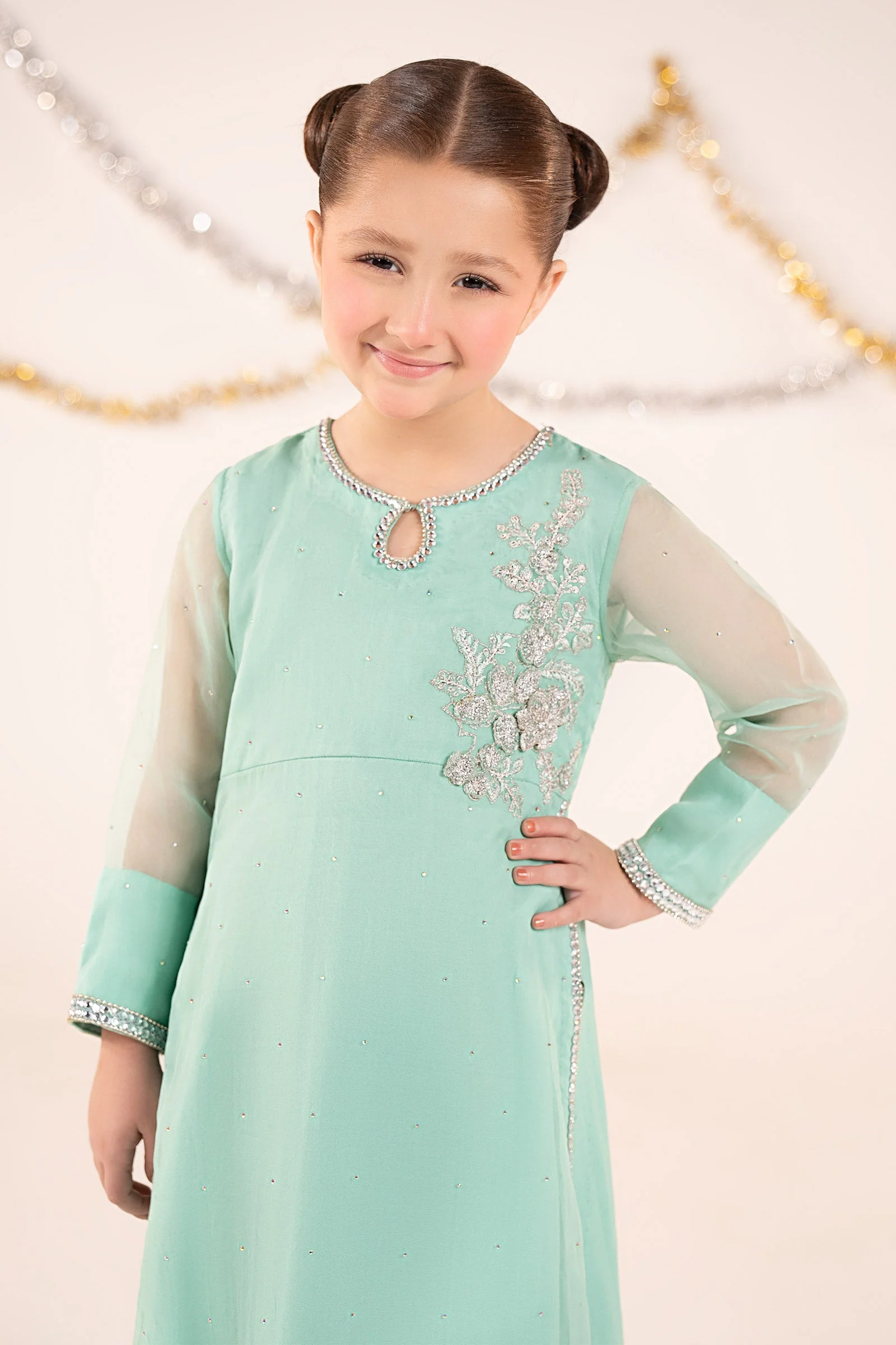 2 Piece Embroidered Organza Suit - Image 2