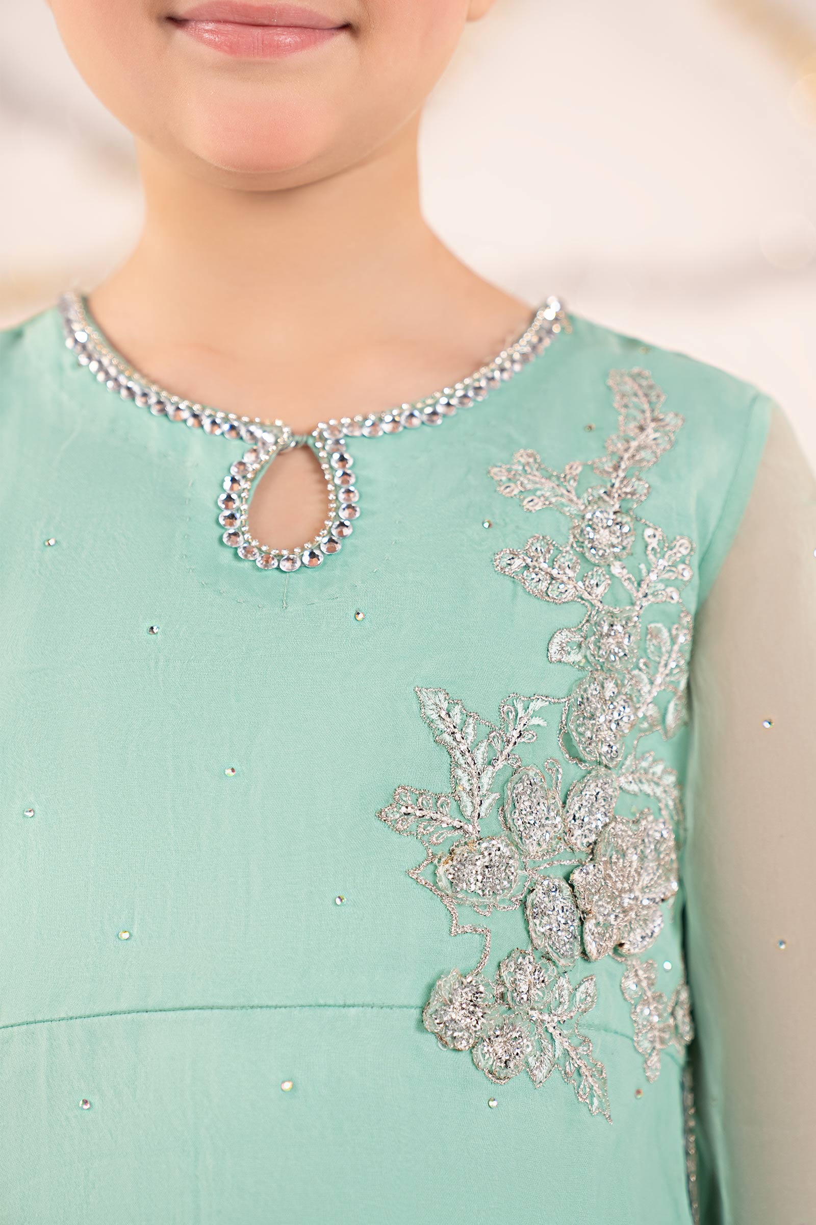 2 Piece Embroidered Organza Suit - Image 3