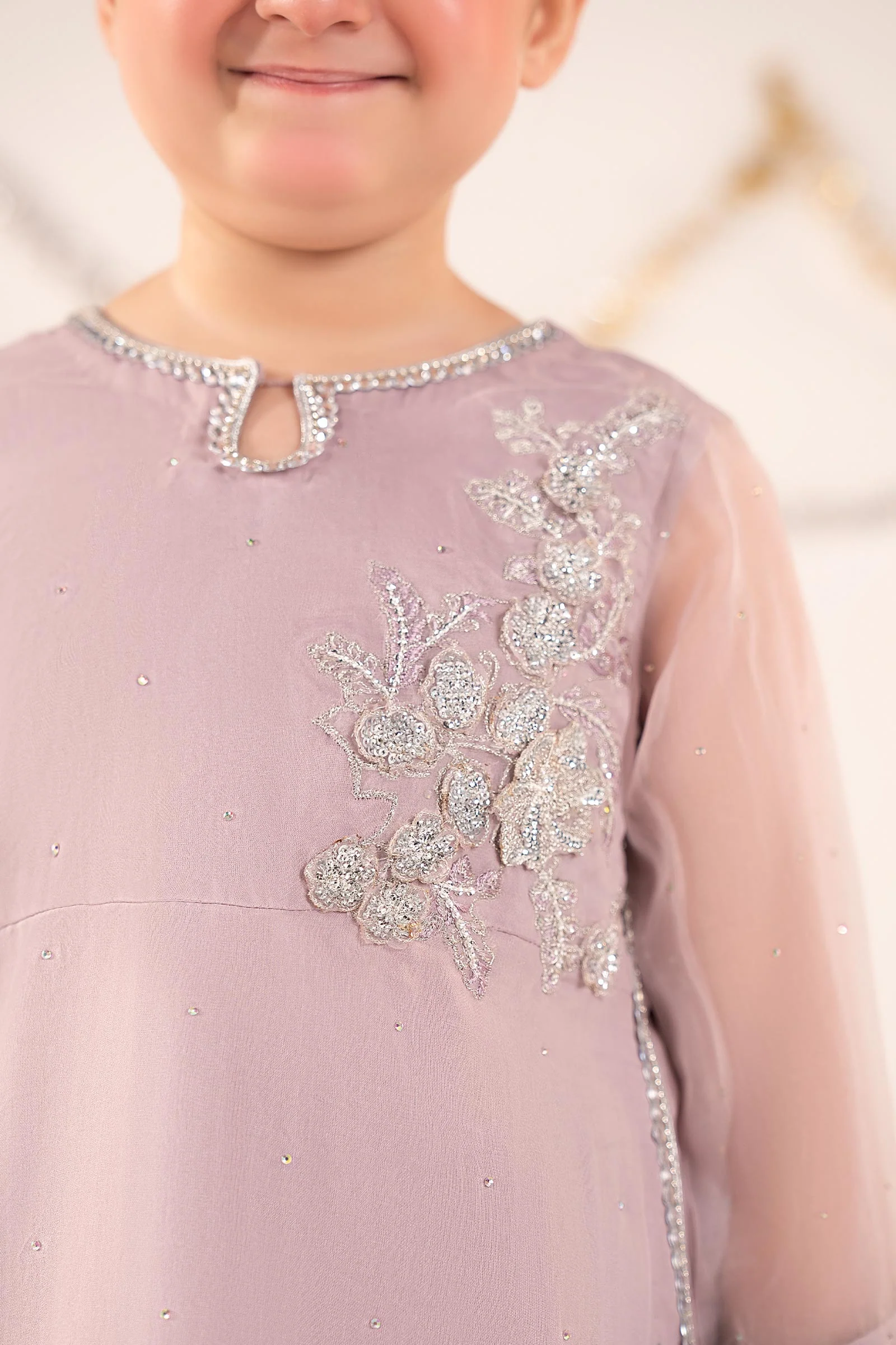 2 Piece Embroidered Organza Suit - Image 2