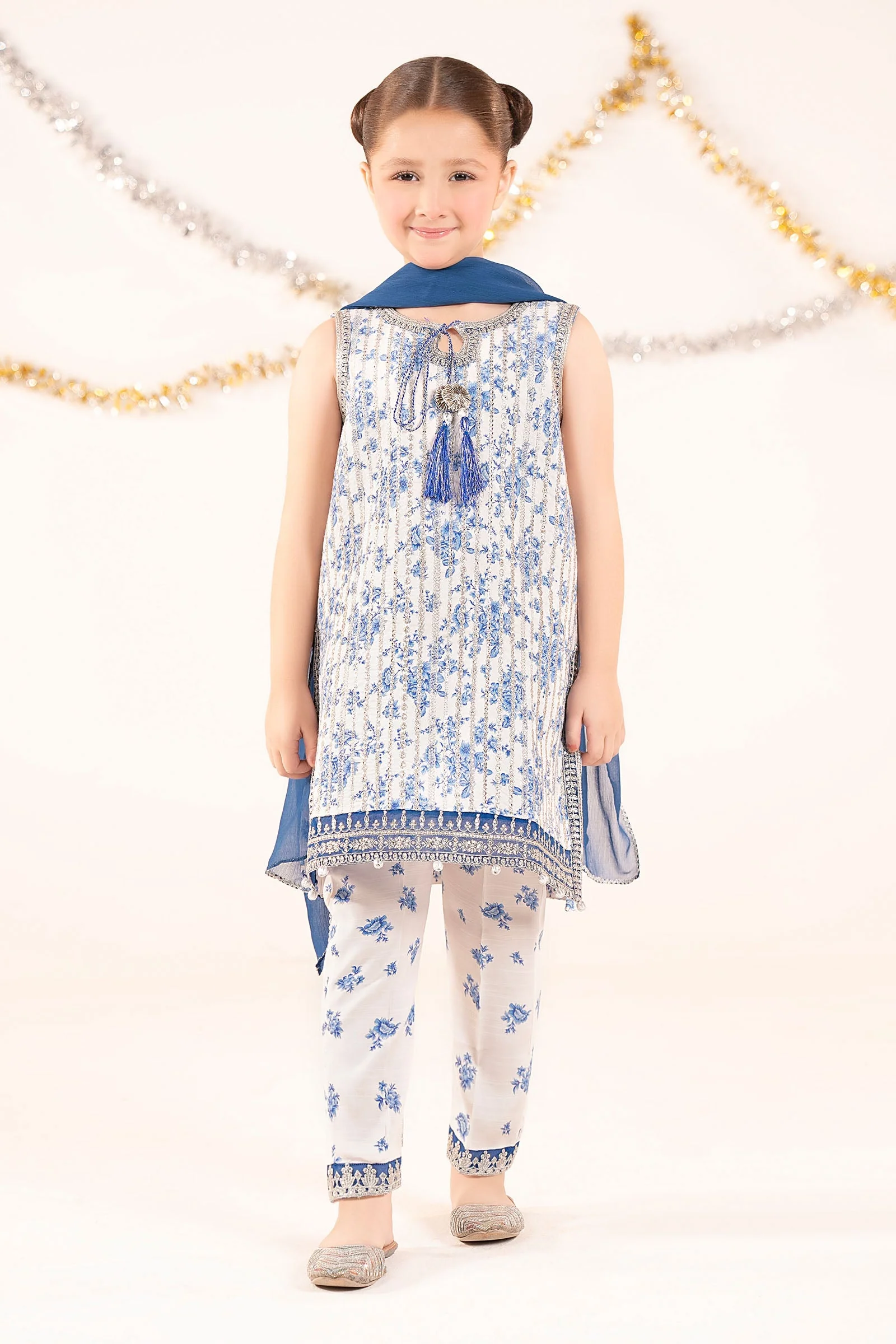 3 Piece Embroidered Raw Silk Suit - Image 2