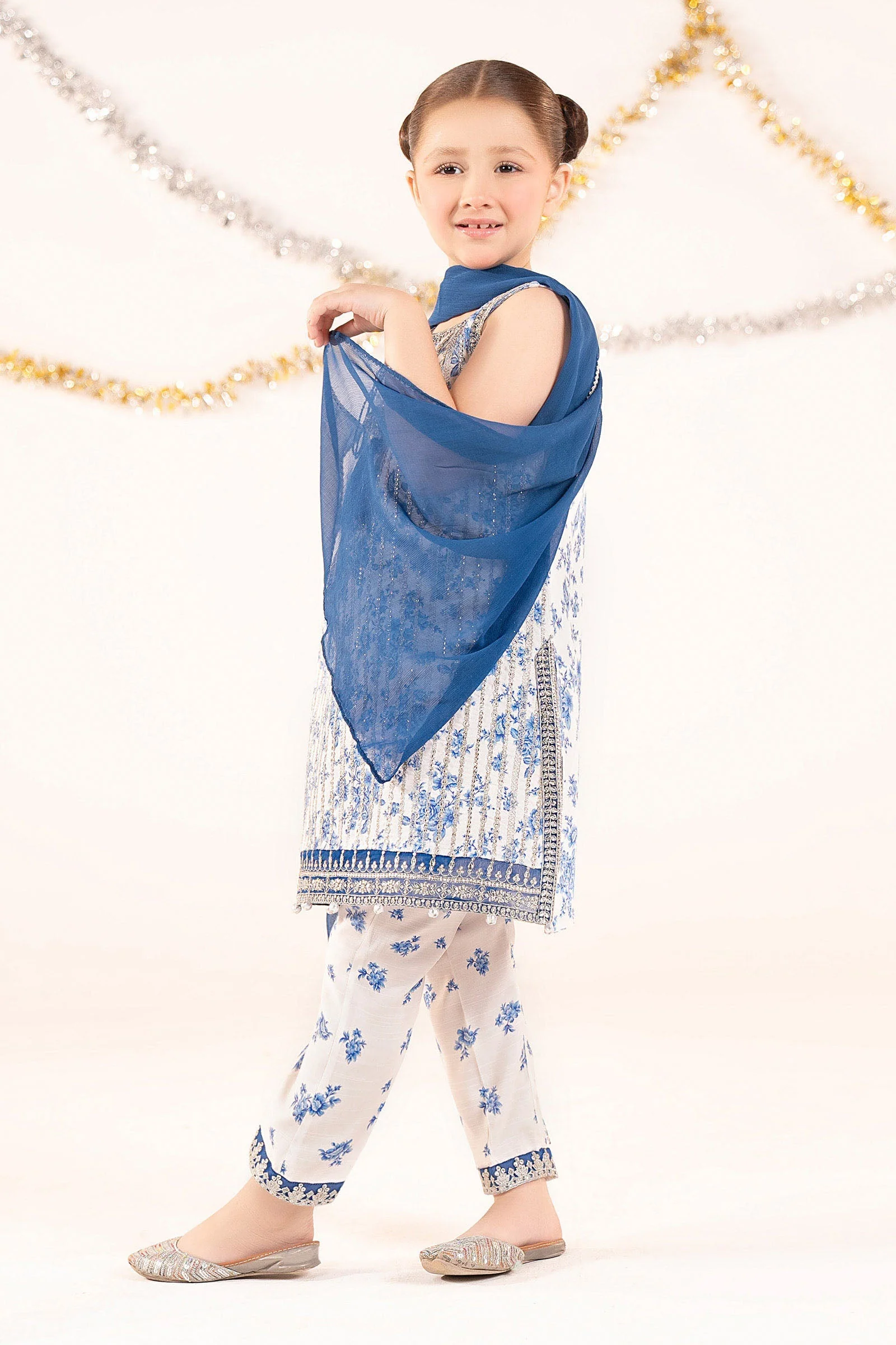 3 Piece Embroidered Raw Silk Suit - Image 5