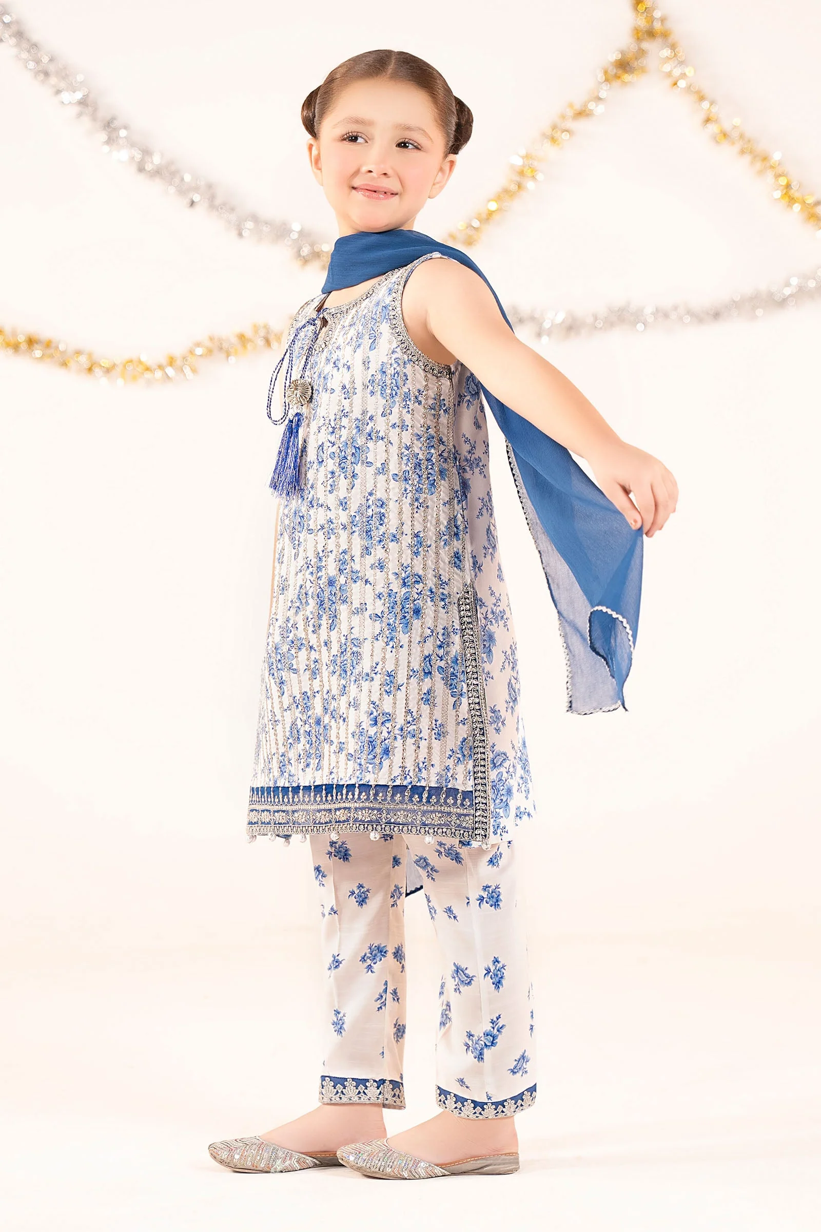 3 Piece Embroidered Raw Silk Suit - Image 6