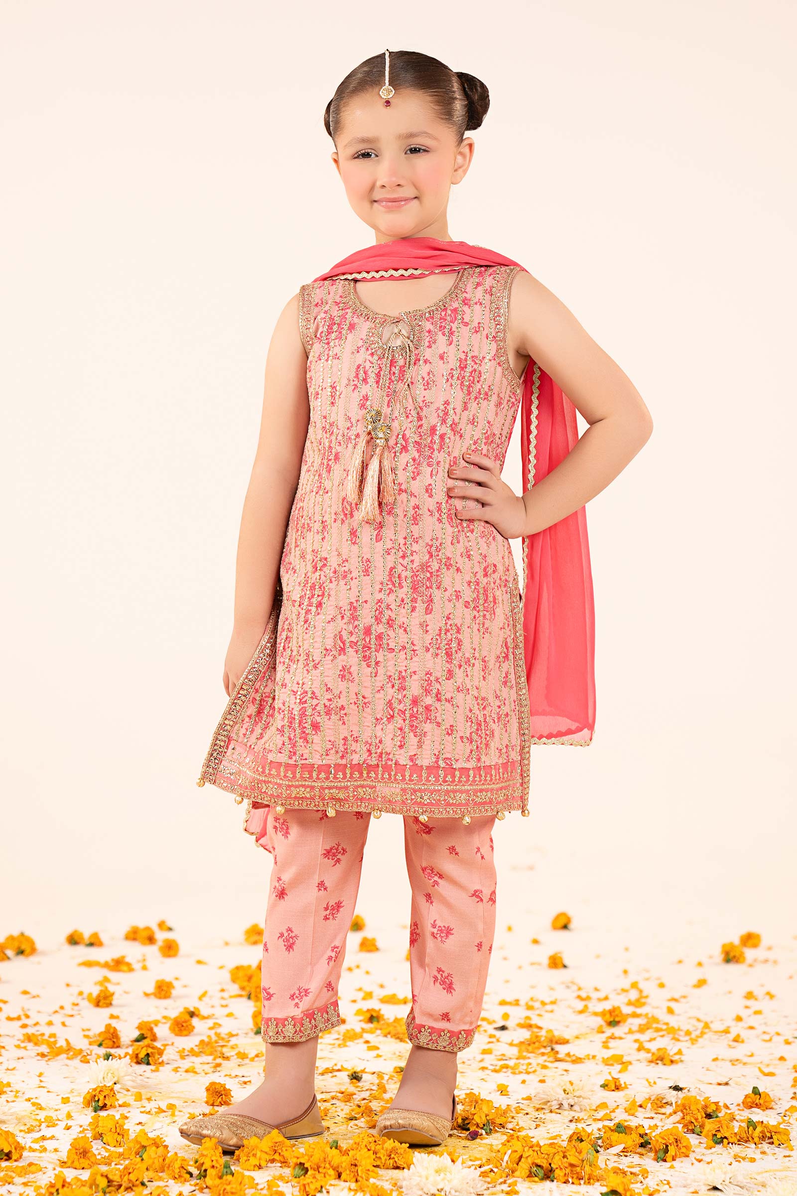 3 Piece Embroidered Raw Silk Suit - Image 2