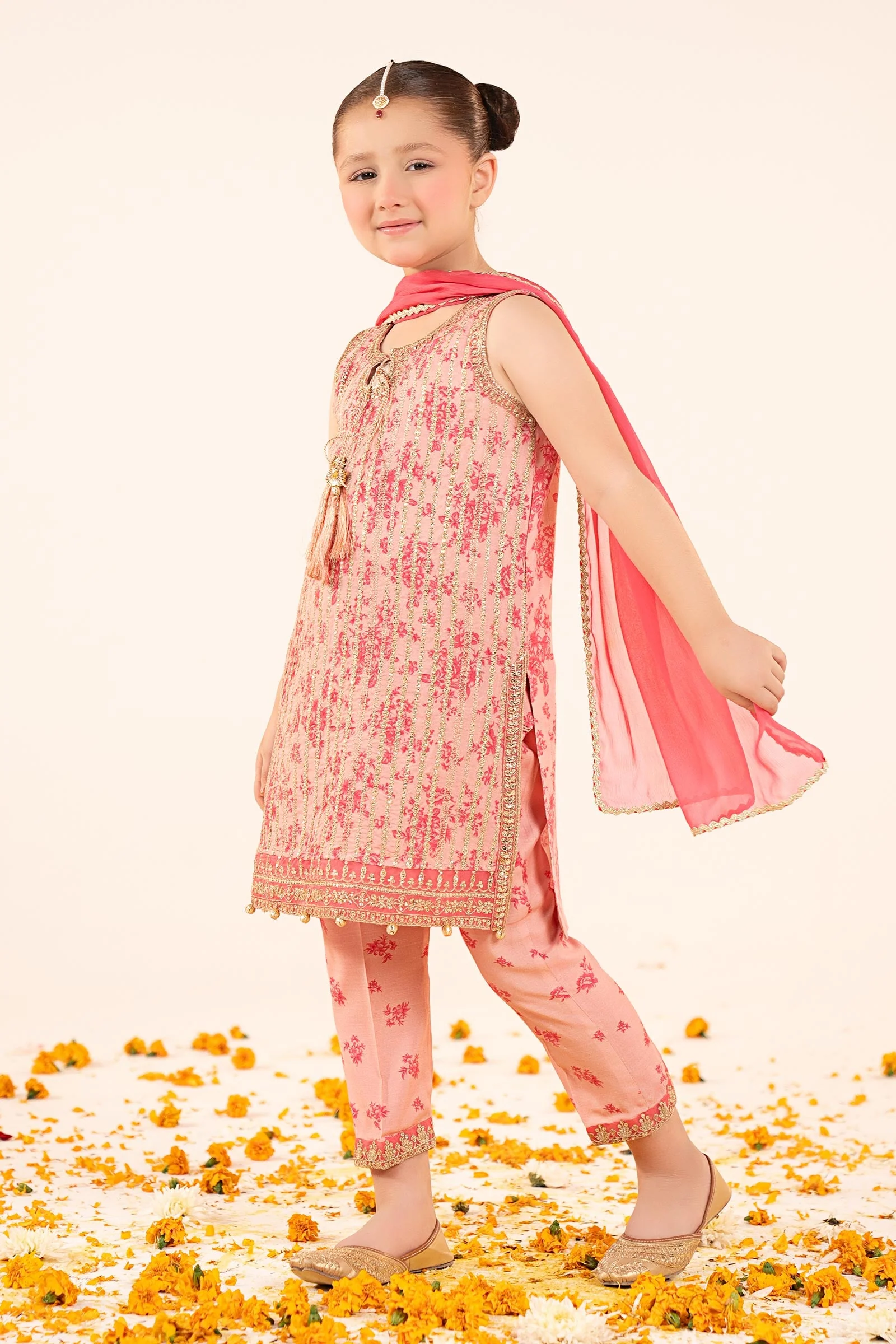 3 Piece Embroidered Raw Silk Suit - Image 5