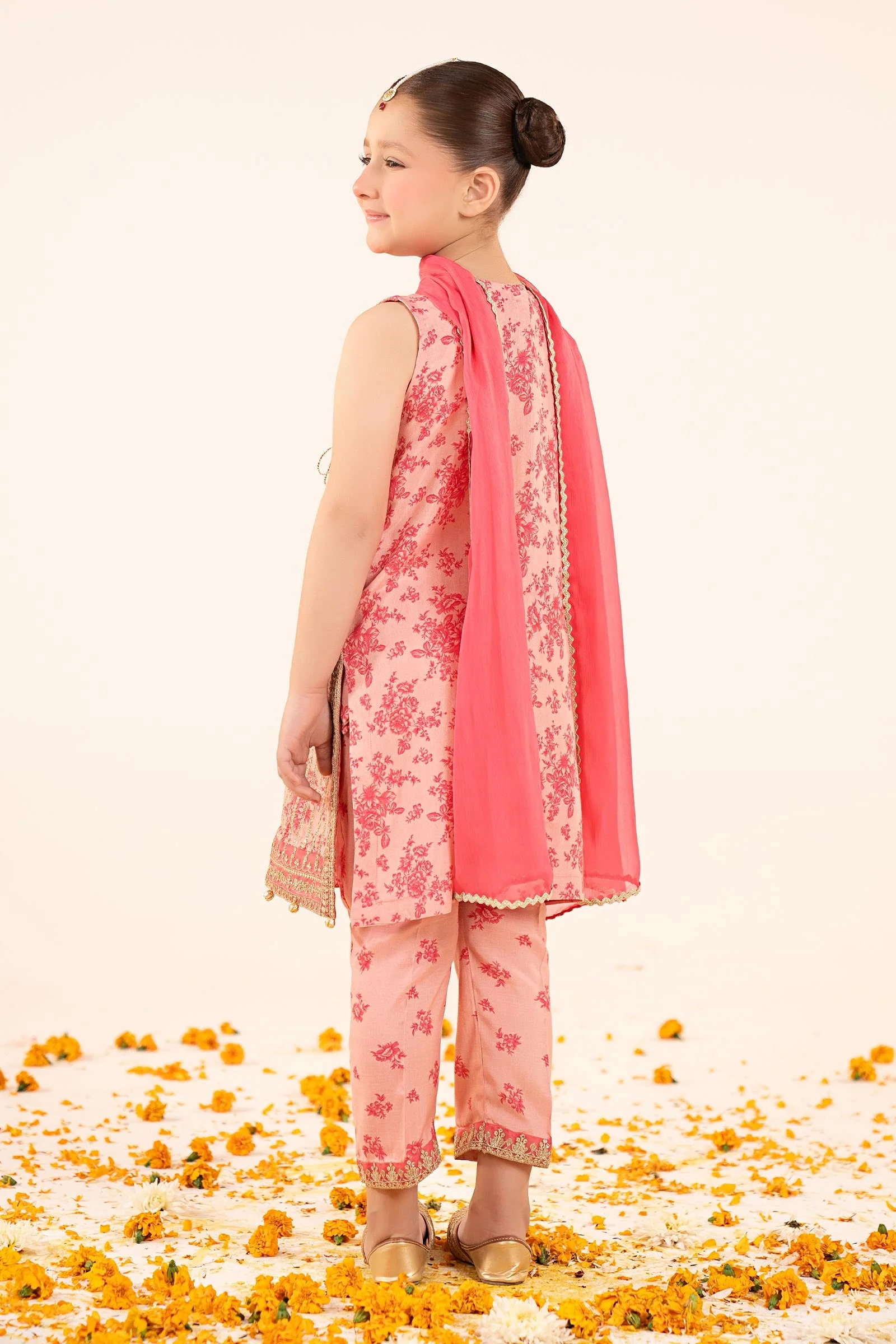 3 Piece Embroidered Raw Silk Suit - Image 6