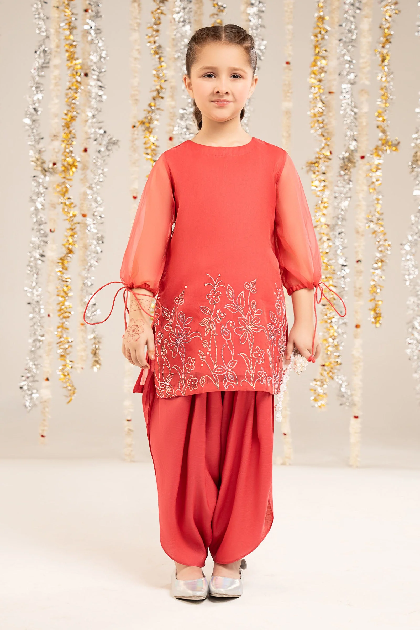 2 Piece Embellished Organza Suit