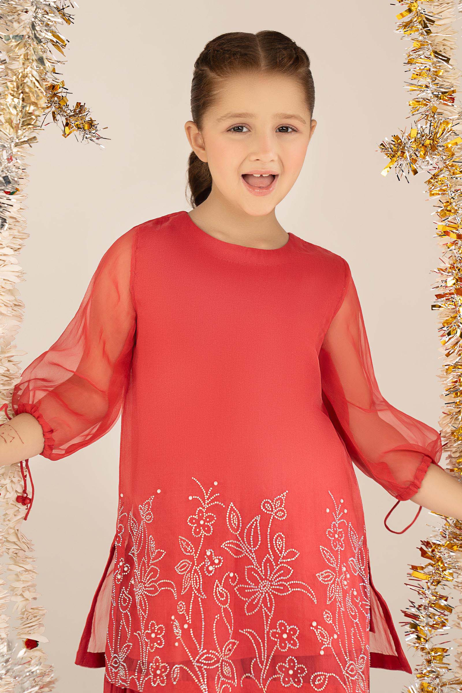 2 Piece Embellished Organza Suit - Image 2