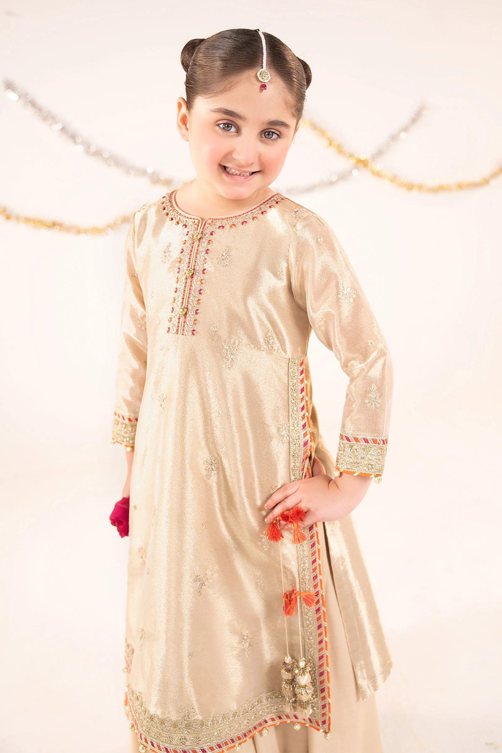 3 Piece Embroidered Tissue Suit - Image 2