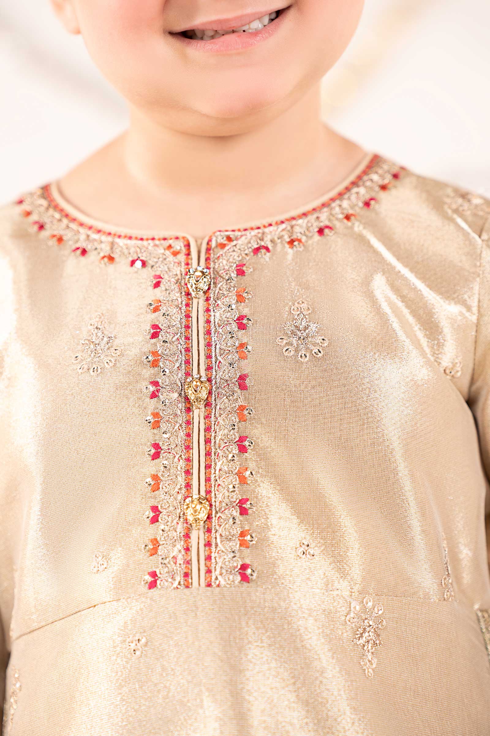 3 Piece Embroidered Tissue Suit - Image 3