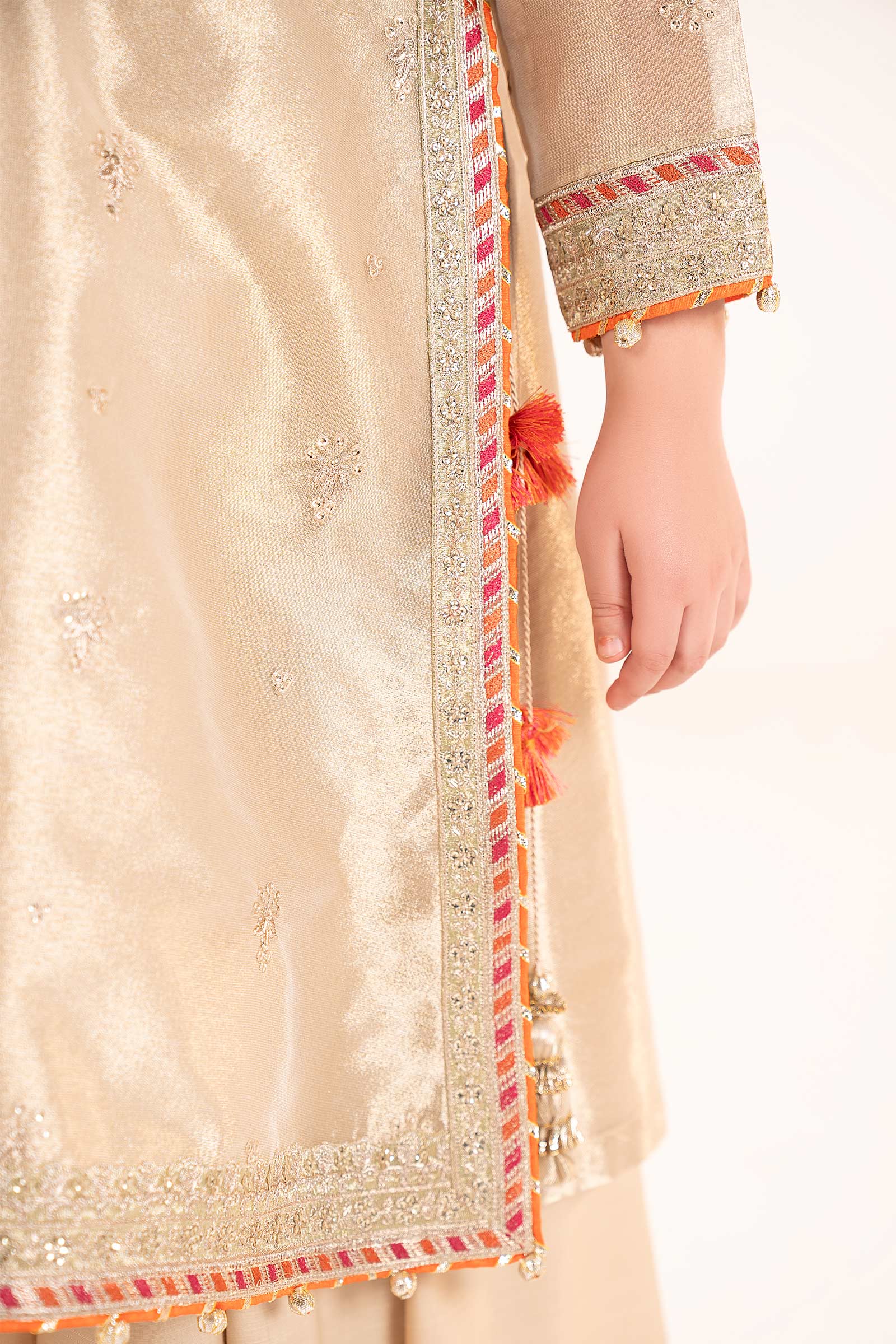 3 Piece Embroidered Tissue Suit - Image 4