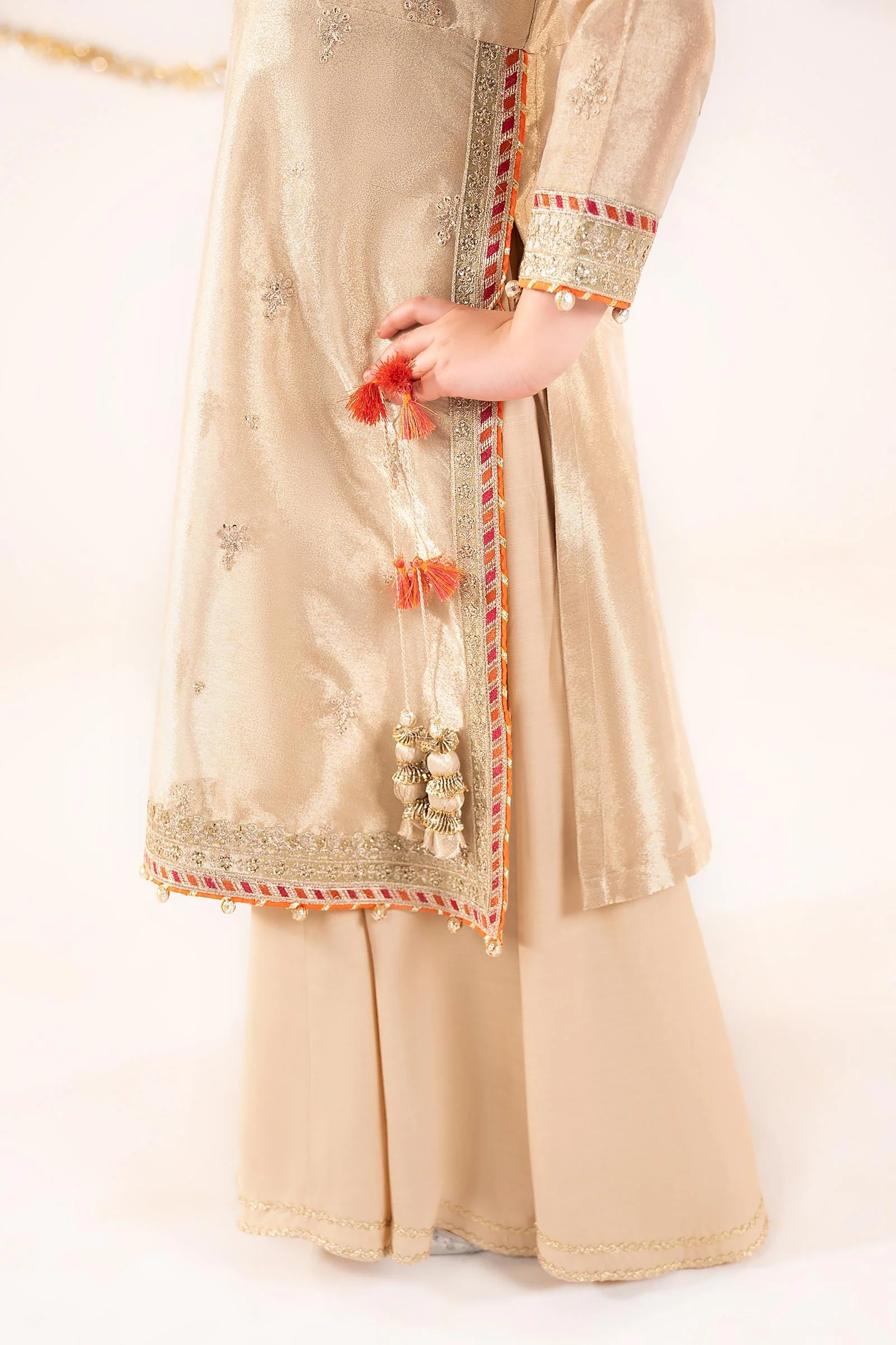 3 Piece Embroidered Tissue Suit - Image 5