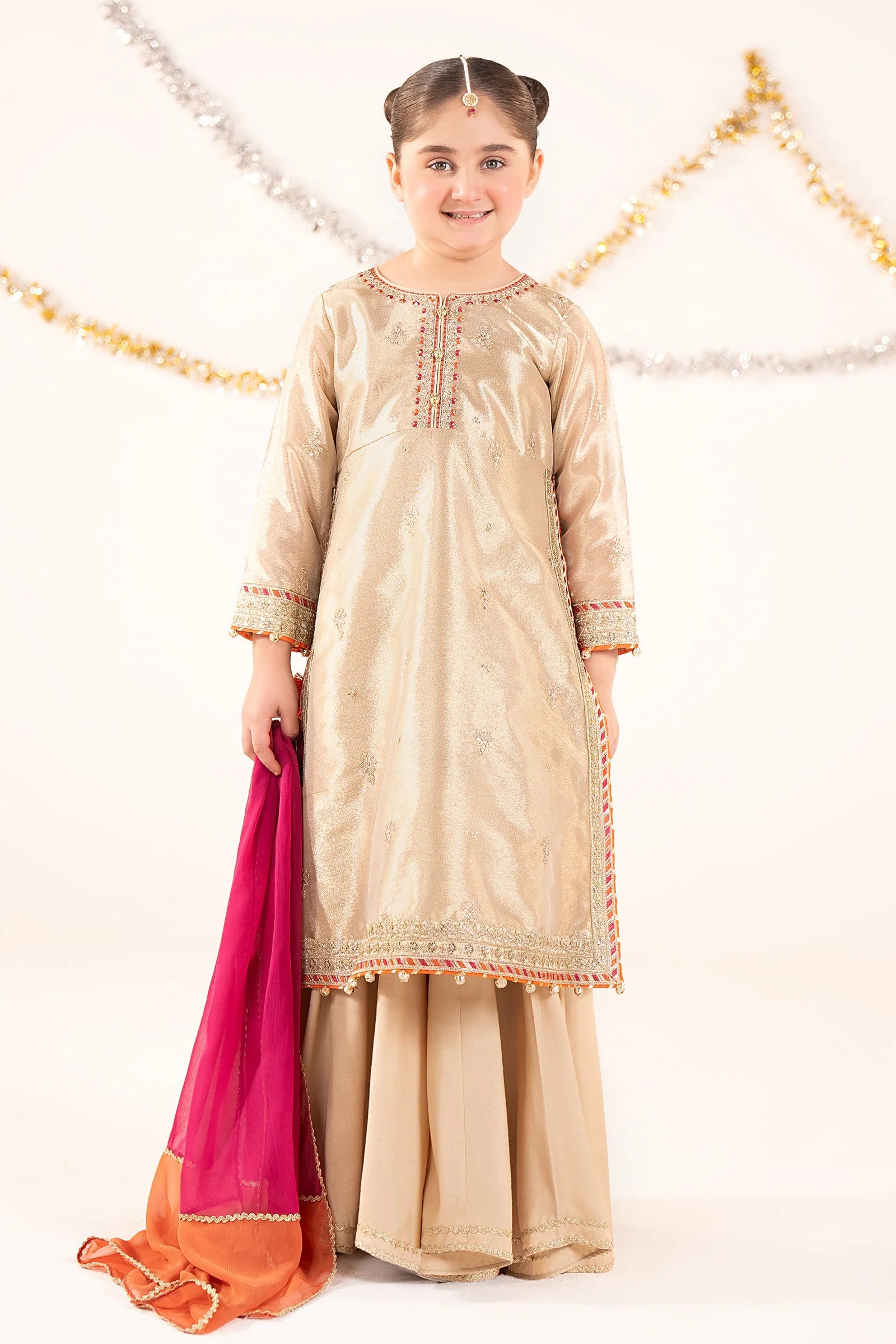 3 Piece Embroidered Tissue Suit - Image 6