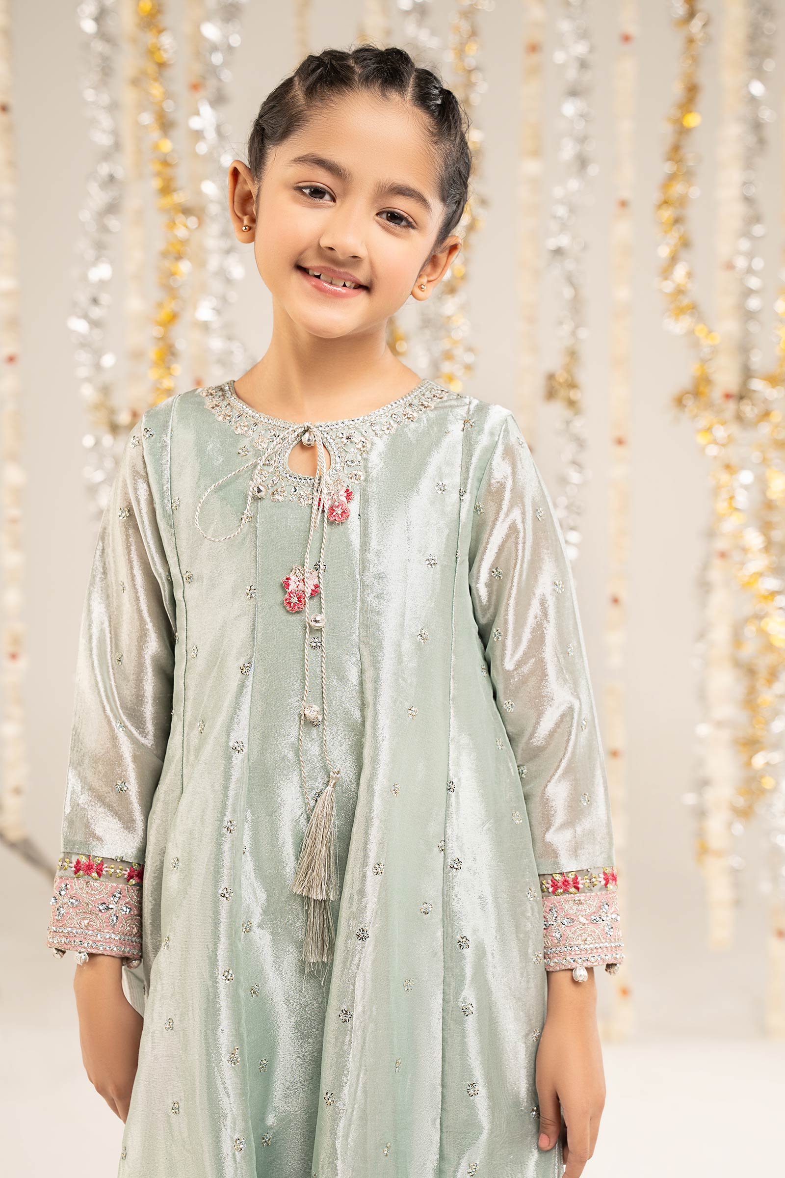 2 Piece Embroidered Tissue Suit - Image 2