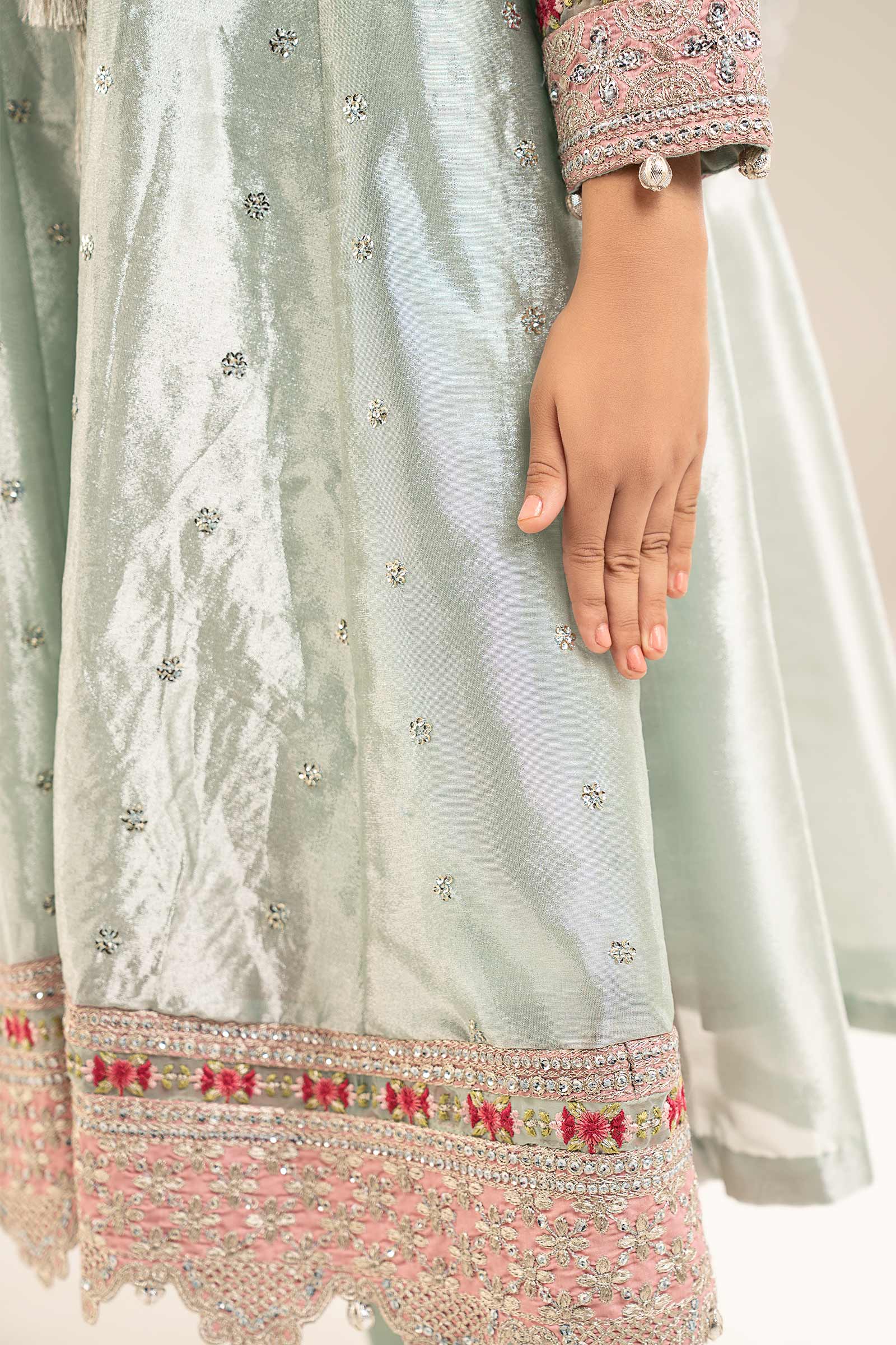 2 Piece Embroidered Tissue Suit - Image 3