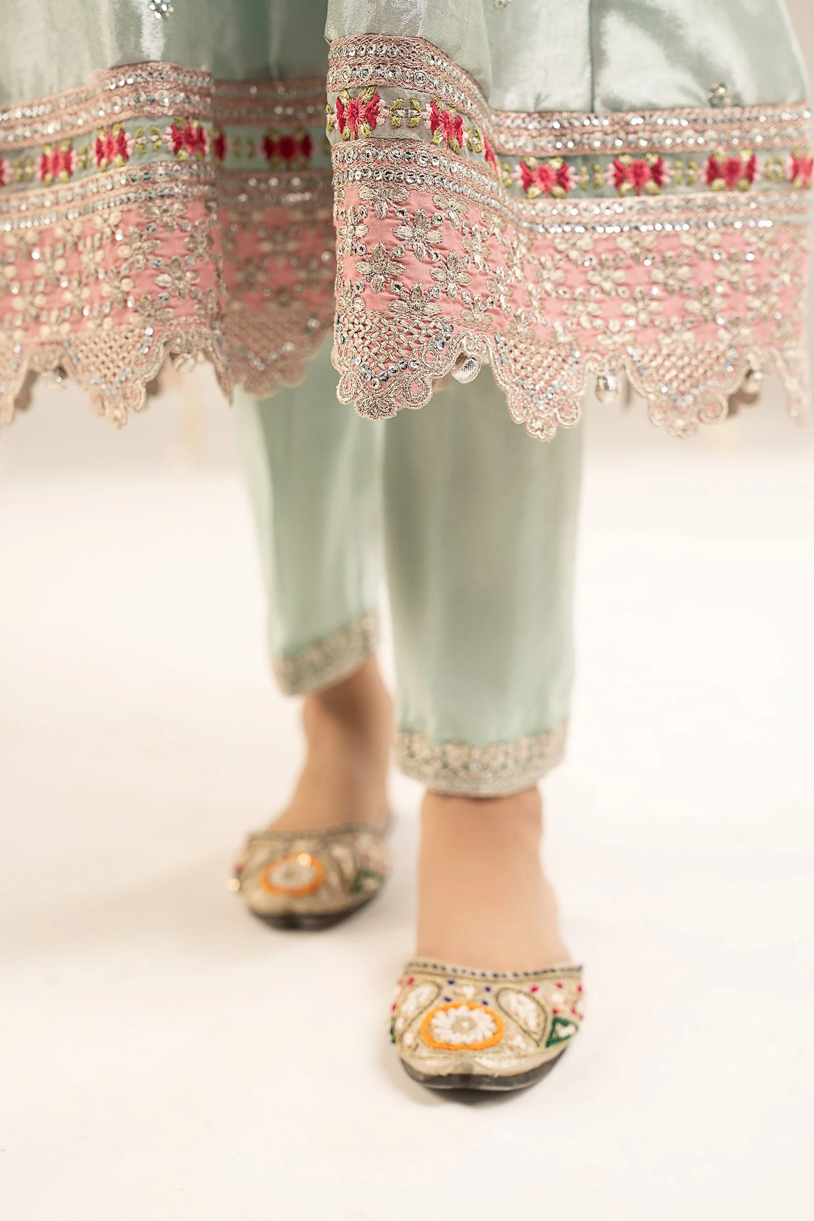 2 Piece Embroidered Tissue Suit - Image 4