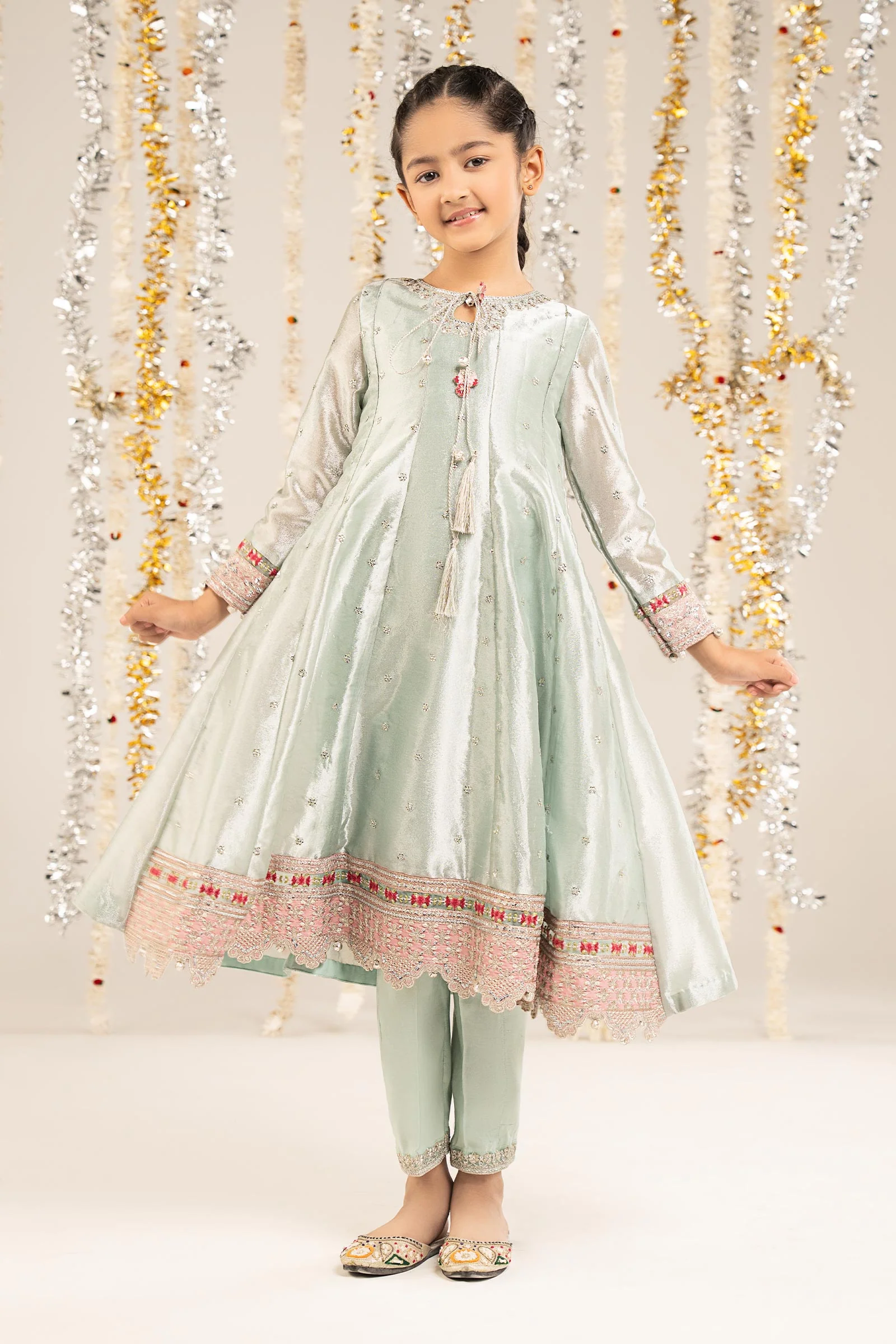 2 Piece Embroidered Tissue Suit - Image 5