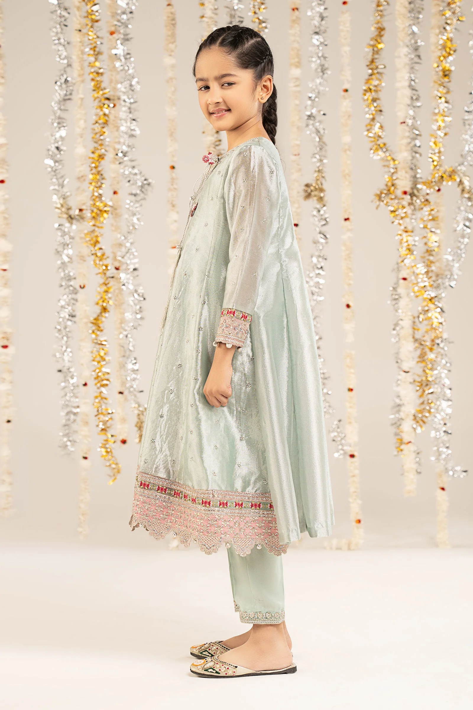 2 Piece Embroidered Tissue Suit - Image 6