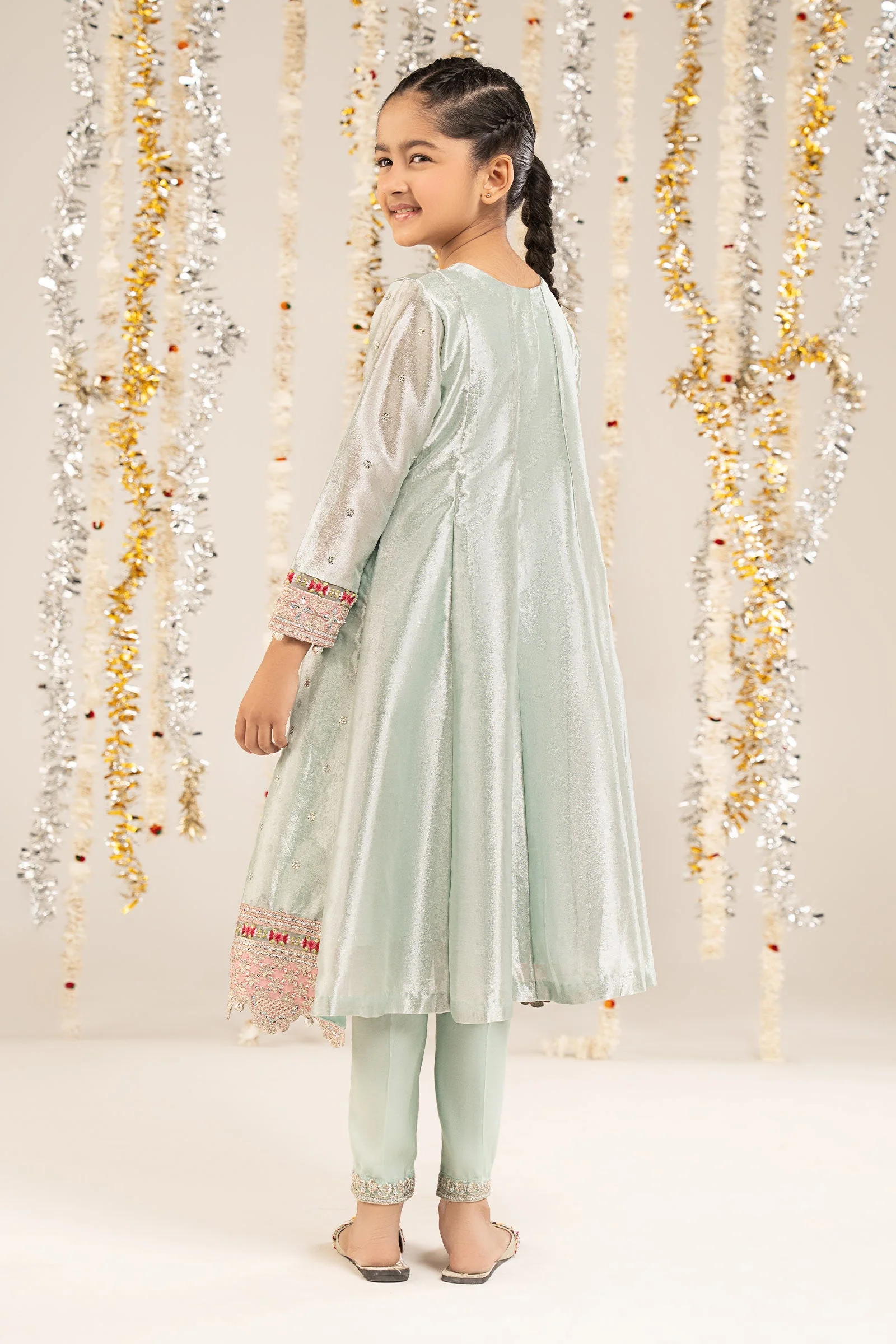 2 Piece Embroidered Tissue Suit - Image 7
