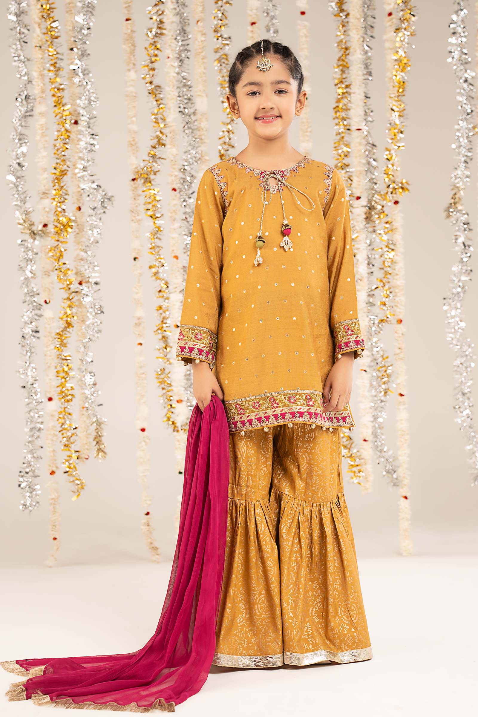 3 Piece Embroidered Lurex Jacquard Suit - Image 2