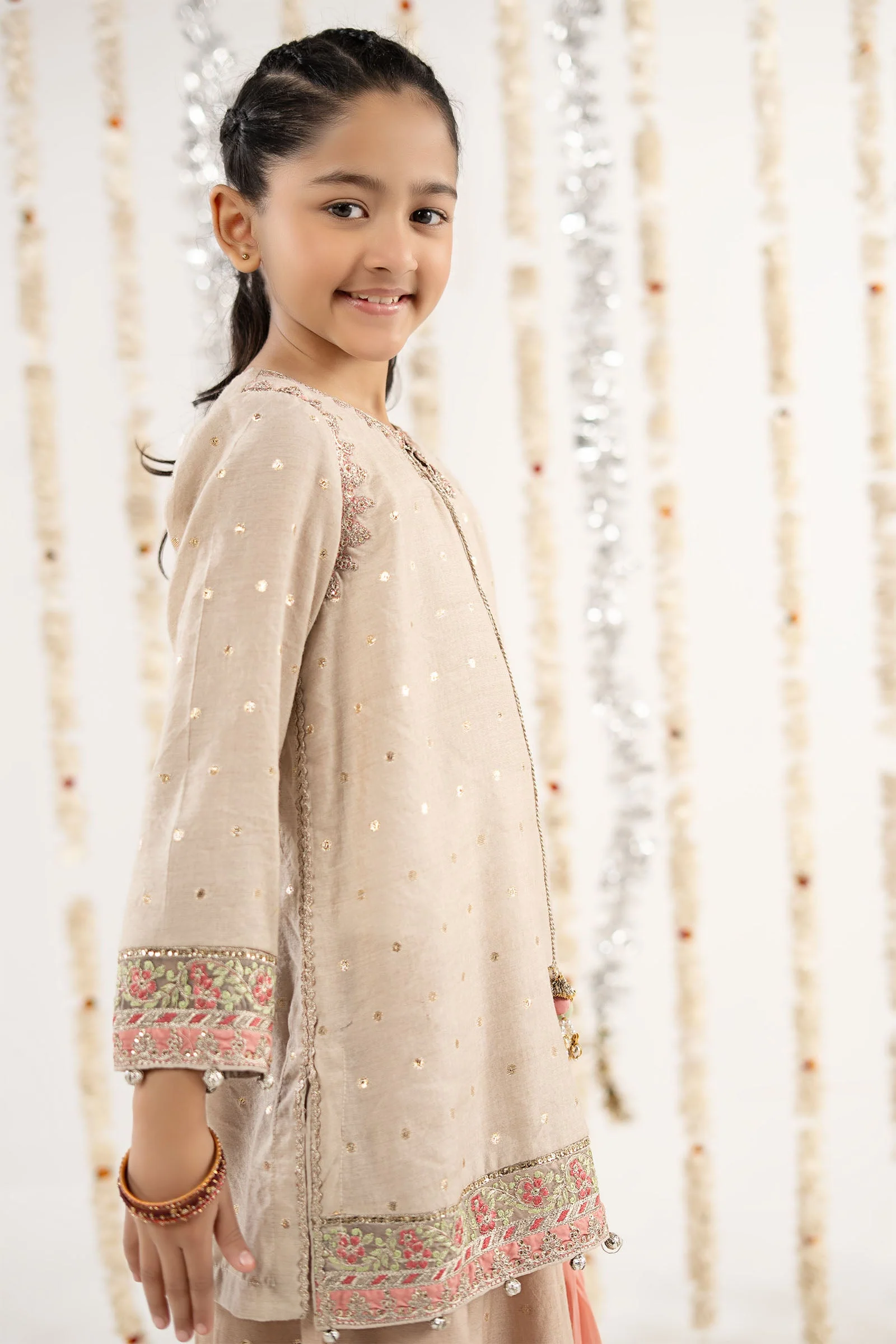 3 Piece Embroidered Lurex Jacquard Suit - Image 6