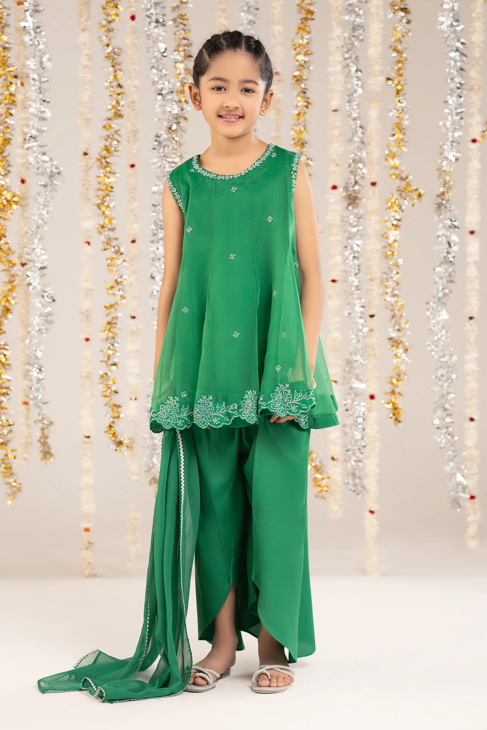 3 Piece Embellished Organza Suit - Image 2