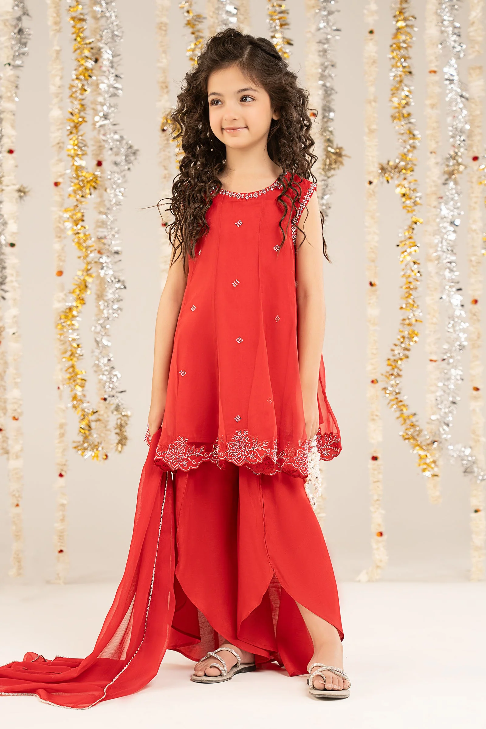3 Piece Embellished Organza Suit - Image 2