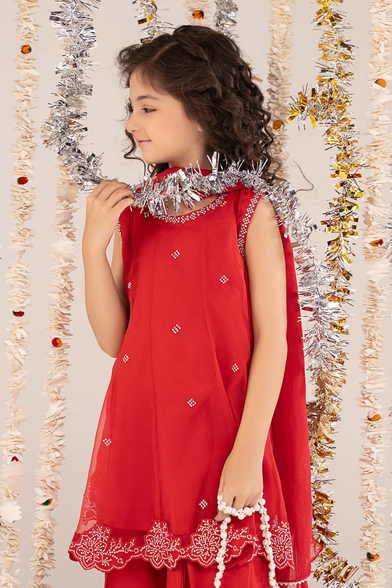 3 Piece Embellished Organza Suit - Image 4