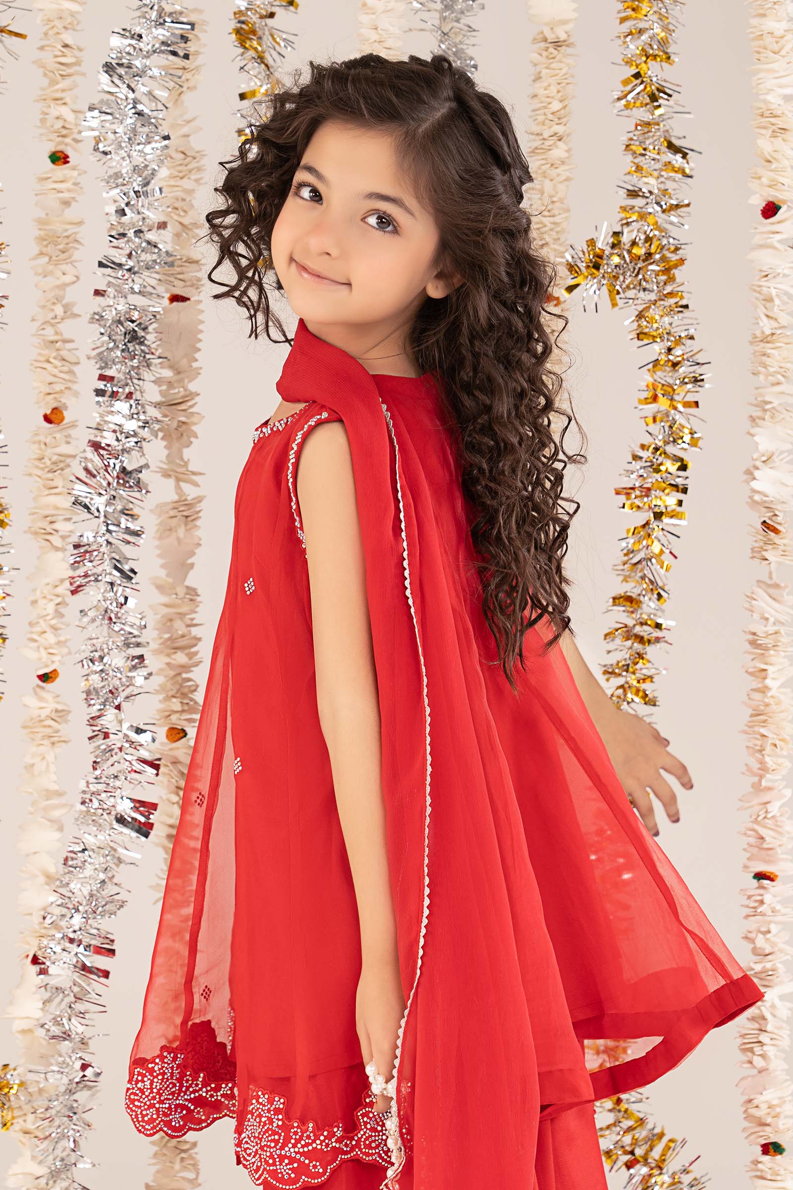 3 Piece Embellished Organza Suit - Image 5